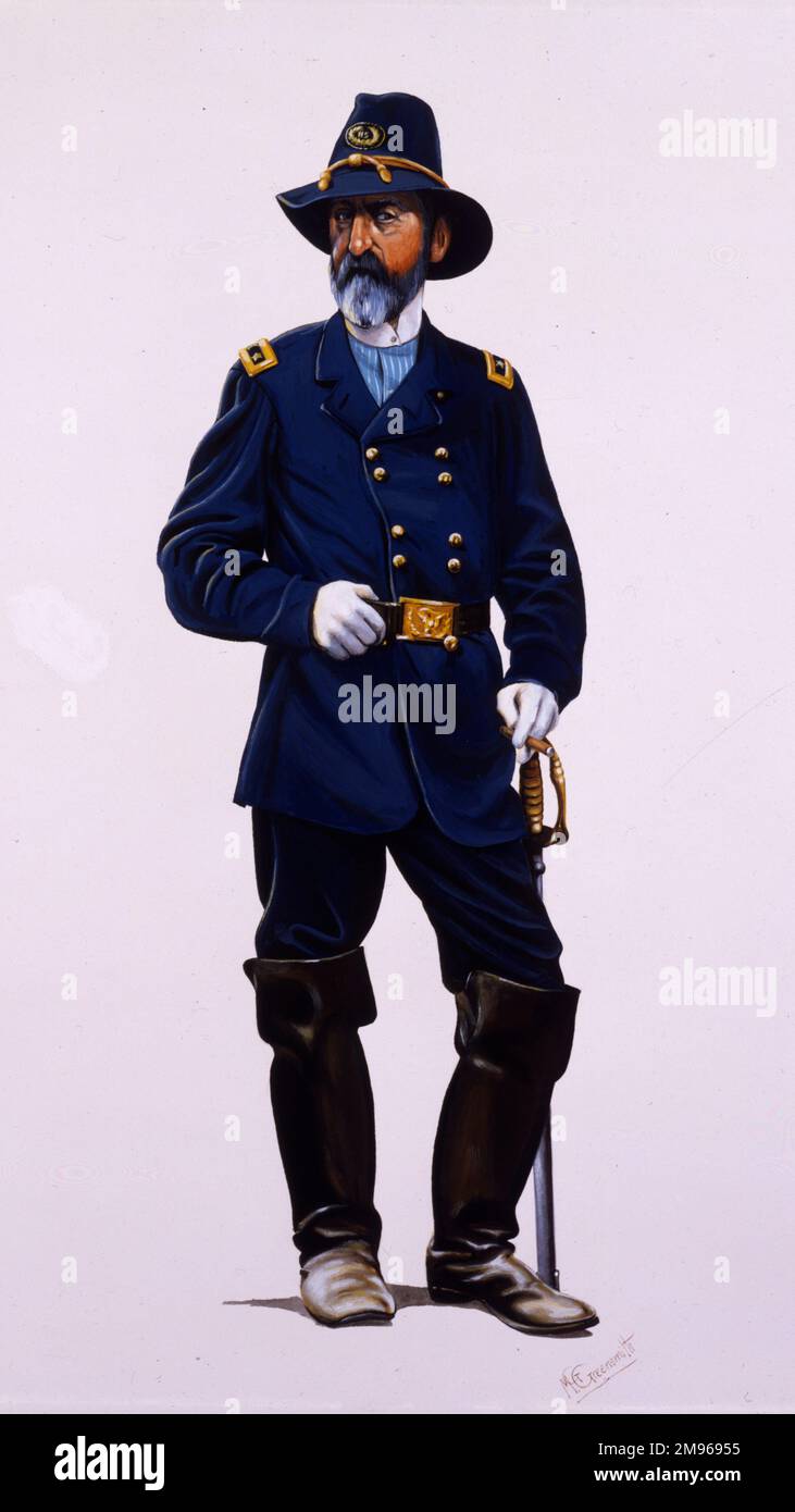 Generalmajor George Meade (1815 - 1872) - Befehlshaber der Bundesarmee des Potomac während des Amerikanischen Bürgerkriegs - Befehlshaber der Schlacht von Gettysburg Stockfoto