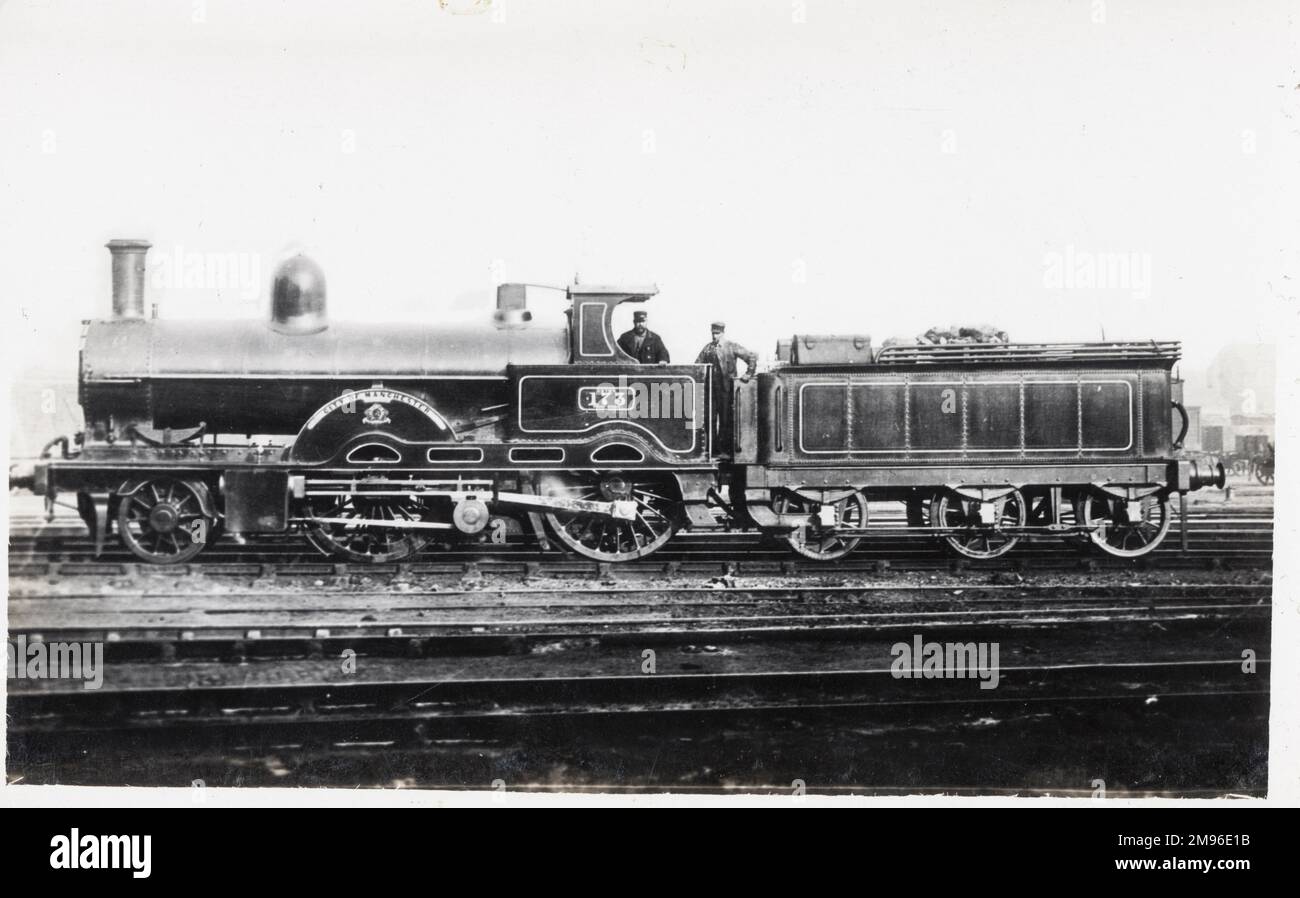 Lokomotive Nr. 173 'City of Manchester gebaut 1886 für L&NWR Stockfoto