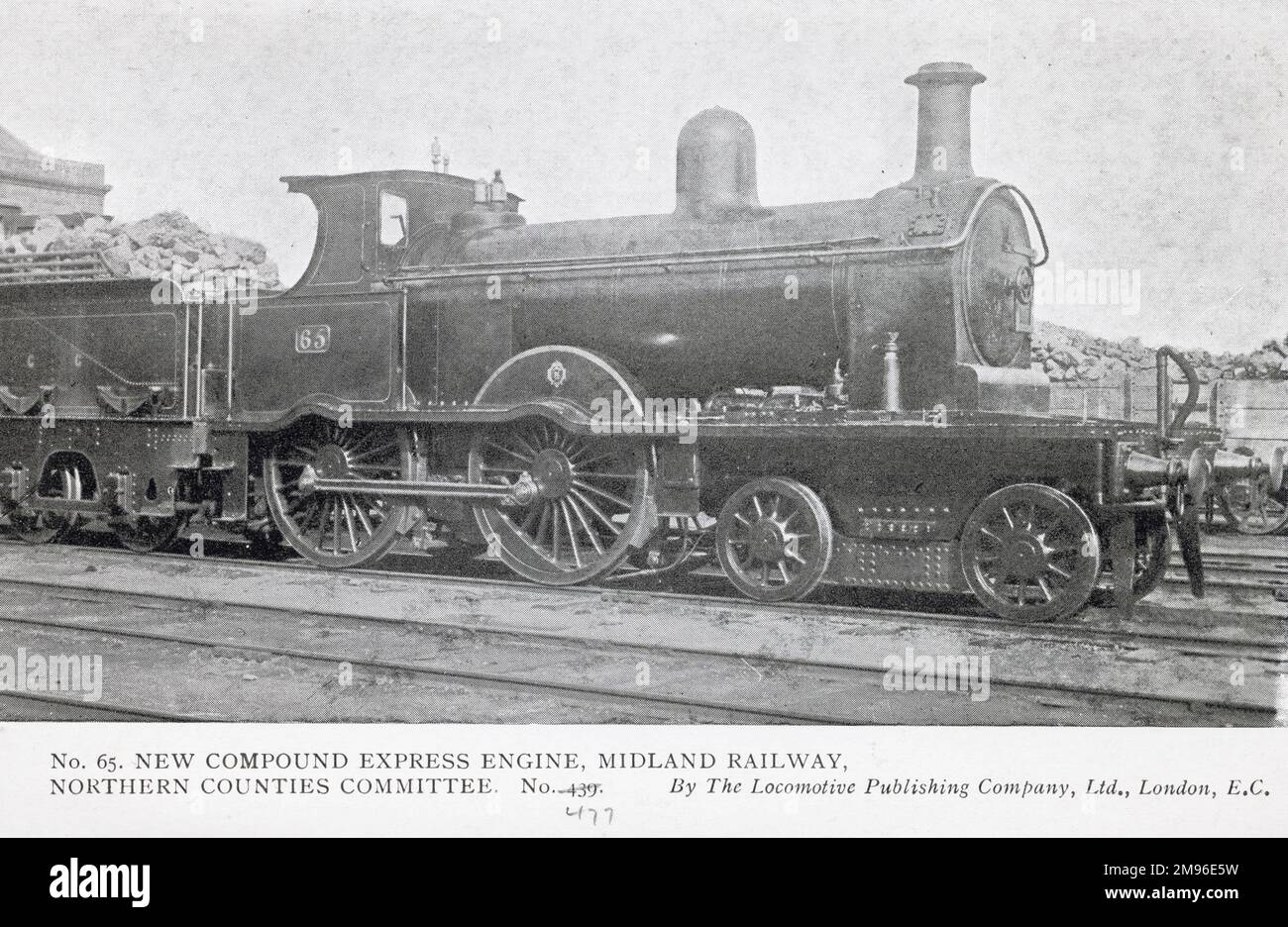 Lokomotive Nr. 65, neue Compound-Express-Lokomotive, Midland Railway Northern Counties Committee Stockfoto