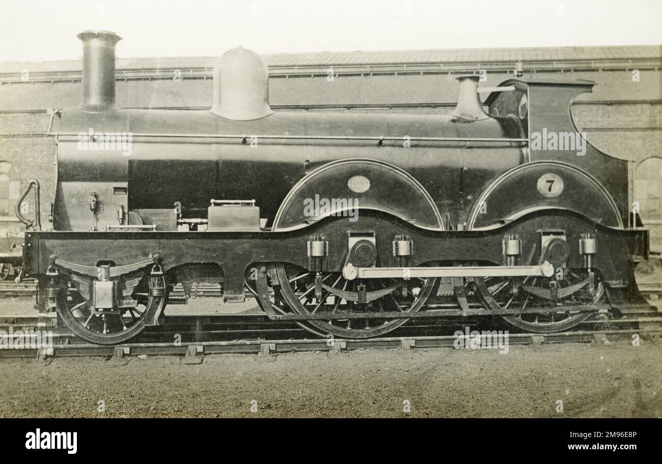 Lokomotive Nr. 7 2-4-0 Stockfoto