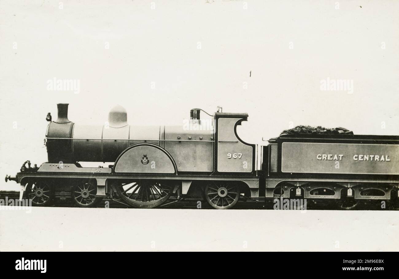 Lokomotive Nr. 967 4-2-2-Motor Stockfoto
