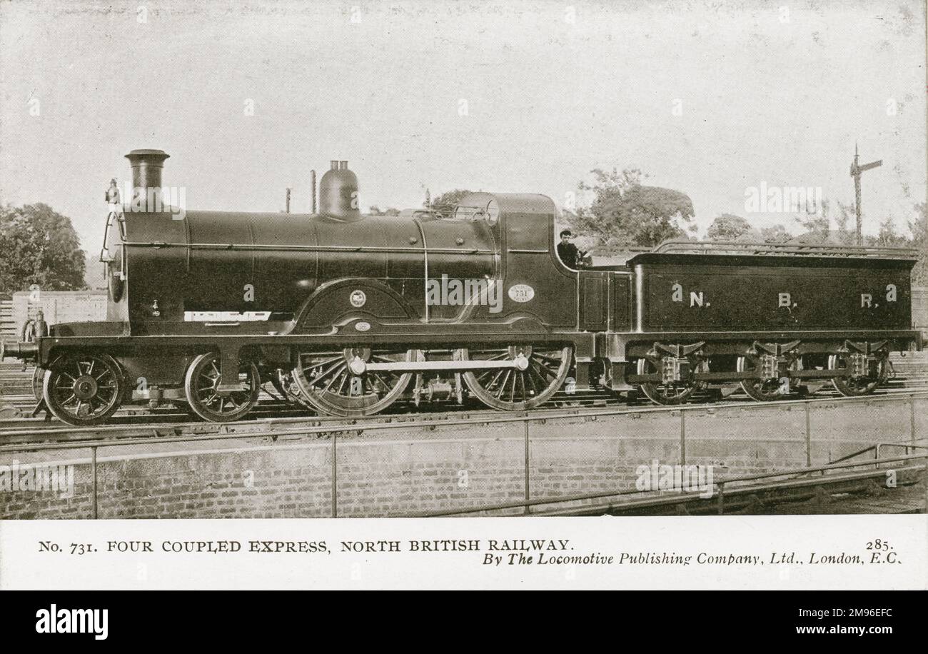 Lokomotive Nr. 731, vier gekoppelter Express Stockfoto