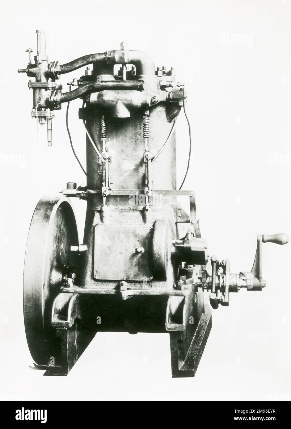 Erster Motor, 1899 Aluminium Kurbelgehäuse 2-Zylinder Napier 2 1/2-Liter-Benzinmotor. Stockfoto
