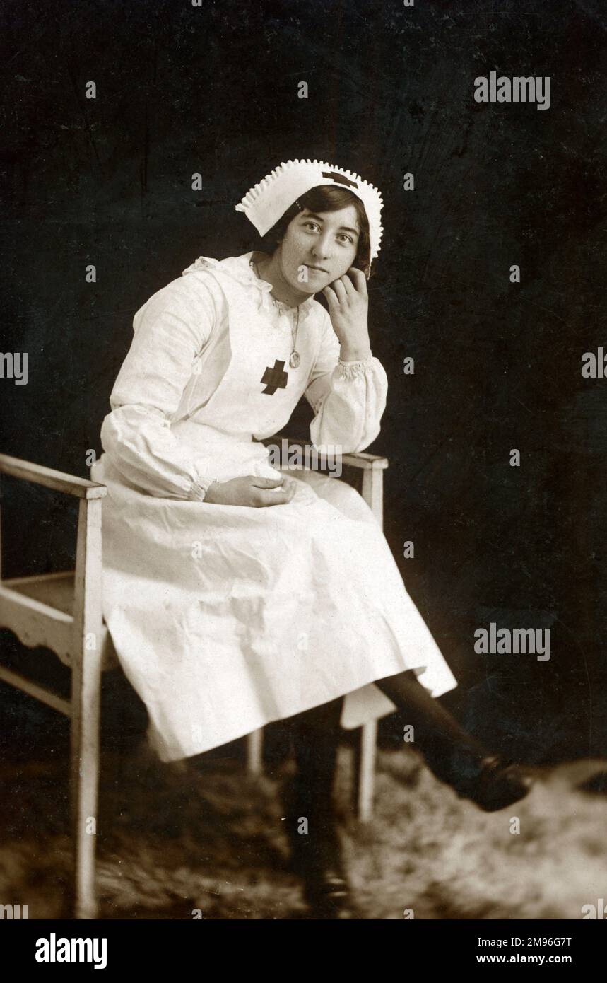 Eine britische Krankenschwester aus dem frühen 20. Jahrhundert. Stockfoto