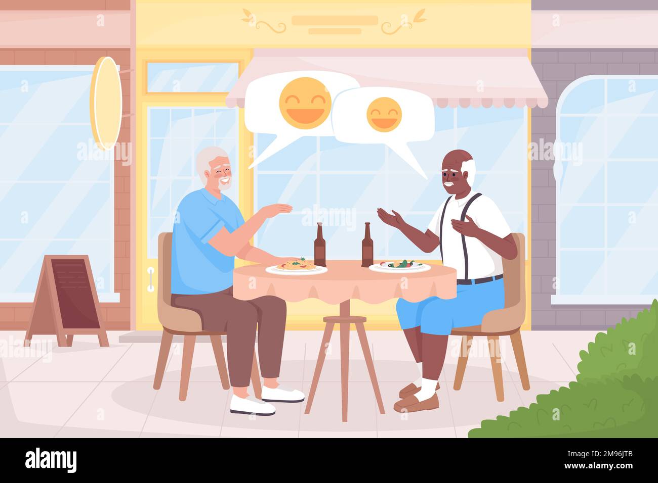 Langlebige Freundschaft – flache Vektordarstellung Stock Vektor