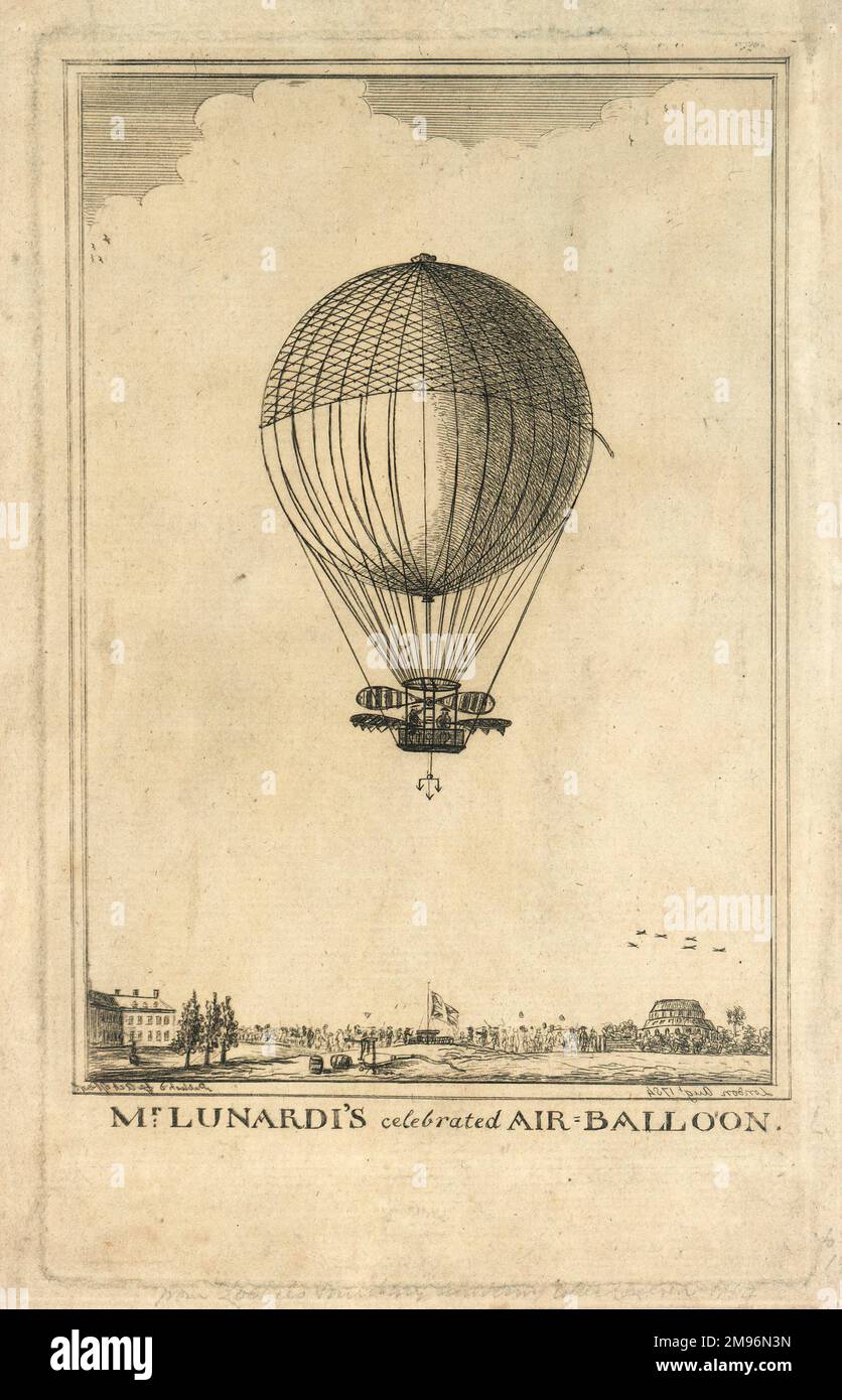 Lunardis gefeierter Luftballon in London. Stockfoto