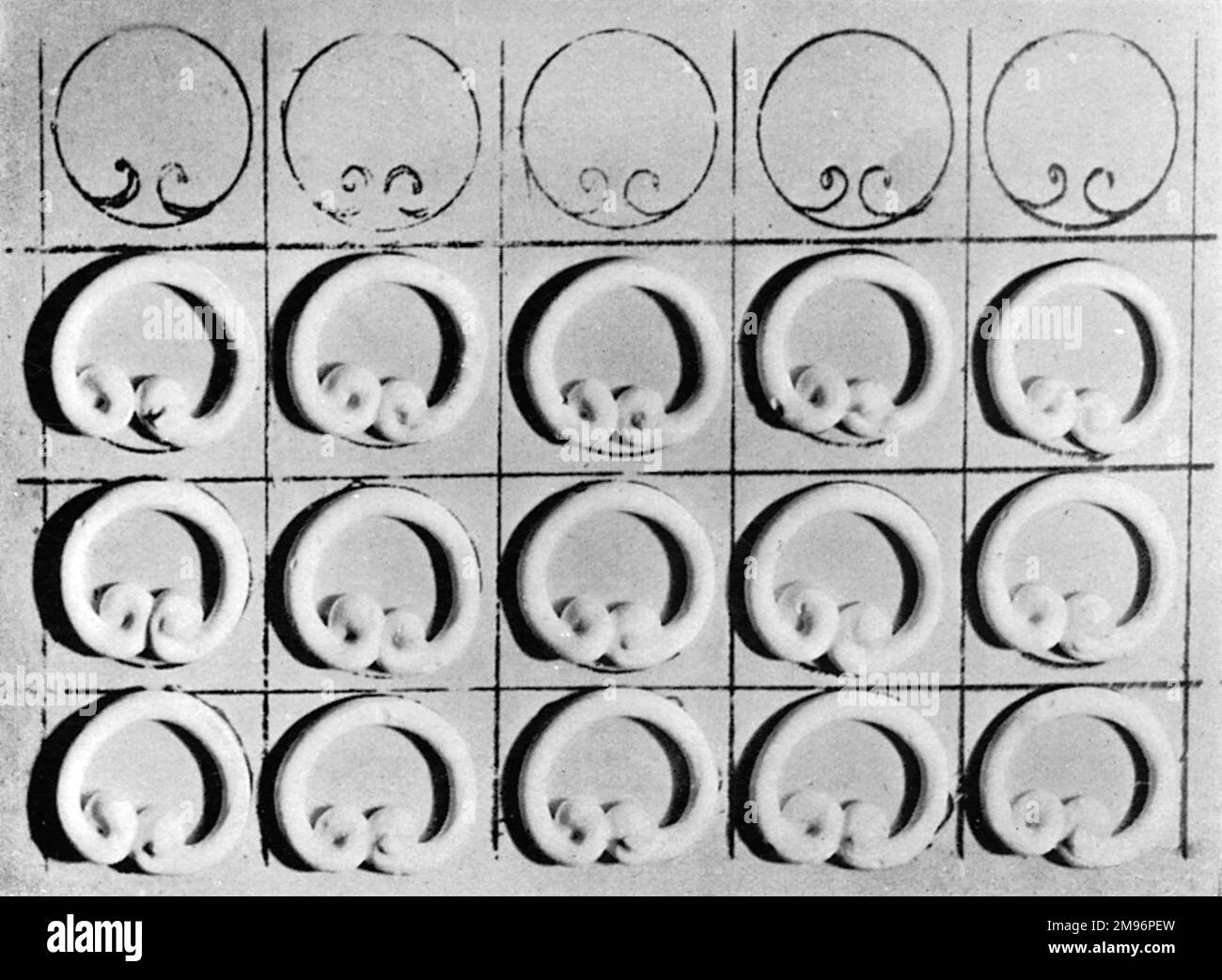 Kuchenrand- und Scrolldesign, Ringkonstruktion Stockfoto