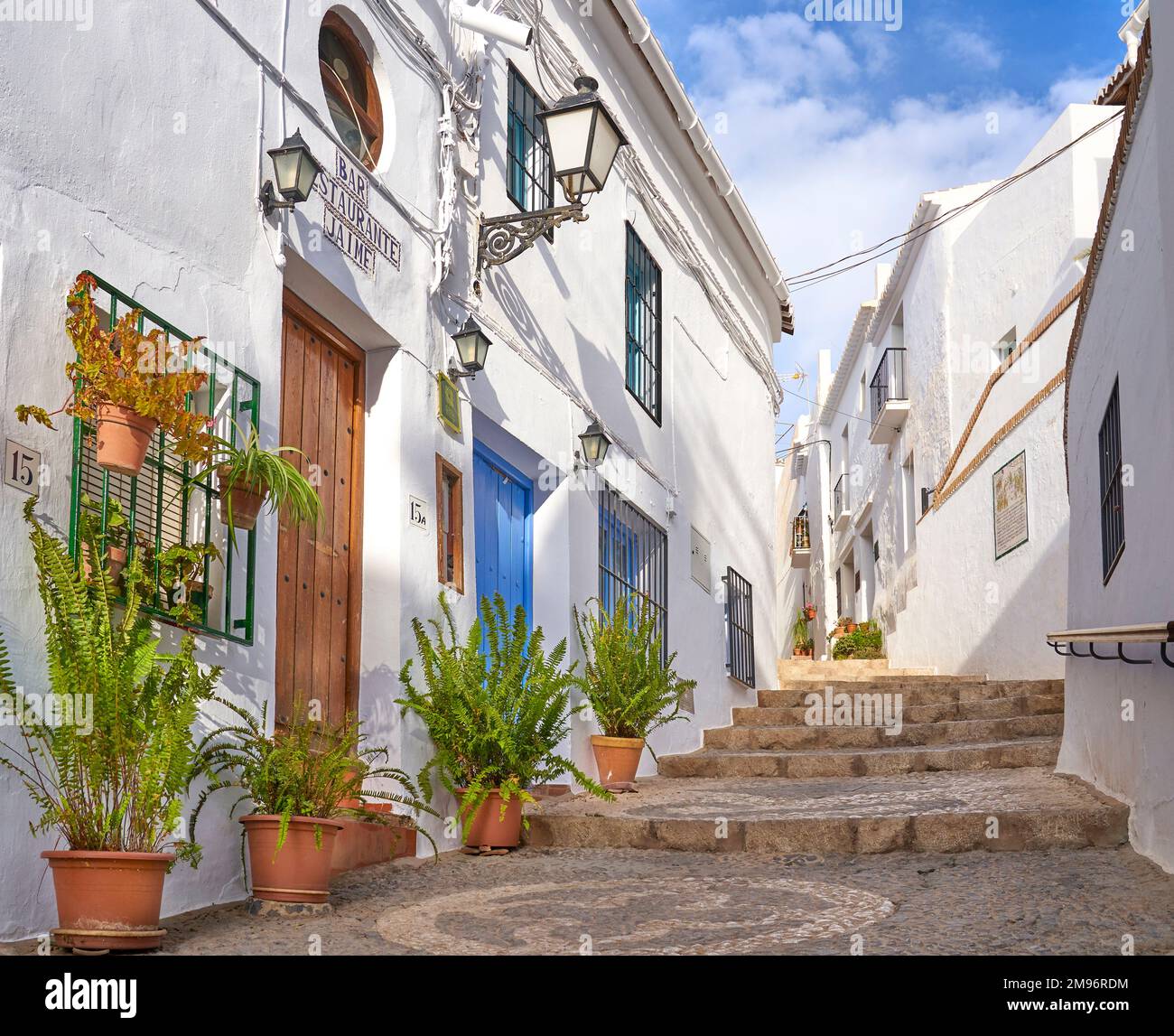 Weißes Dorf Frigiliana, Andalusien, Spanien Stockfoto