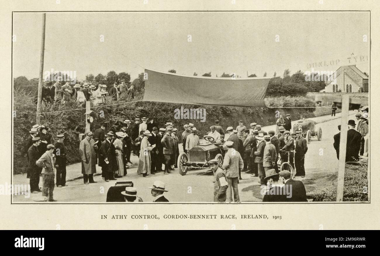 In Athy Control, Gordon-Bennett Race, Irland, 1903 Stockfoto