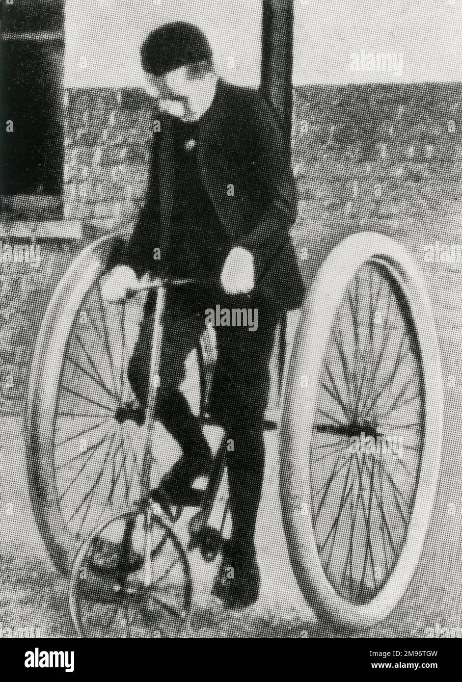 Mann auf Dunlop-Fahrrad, 1888 Stockfoto
