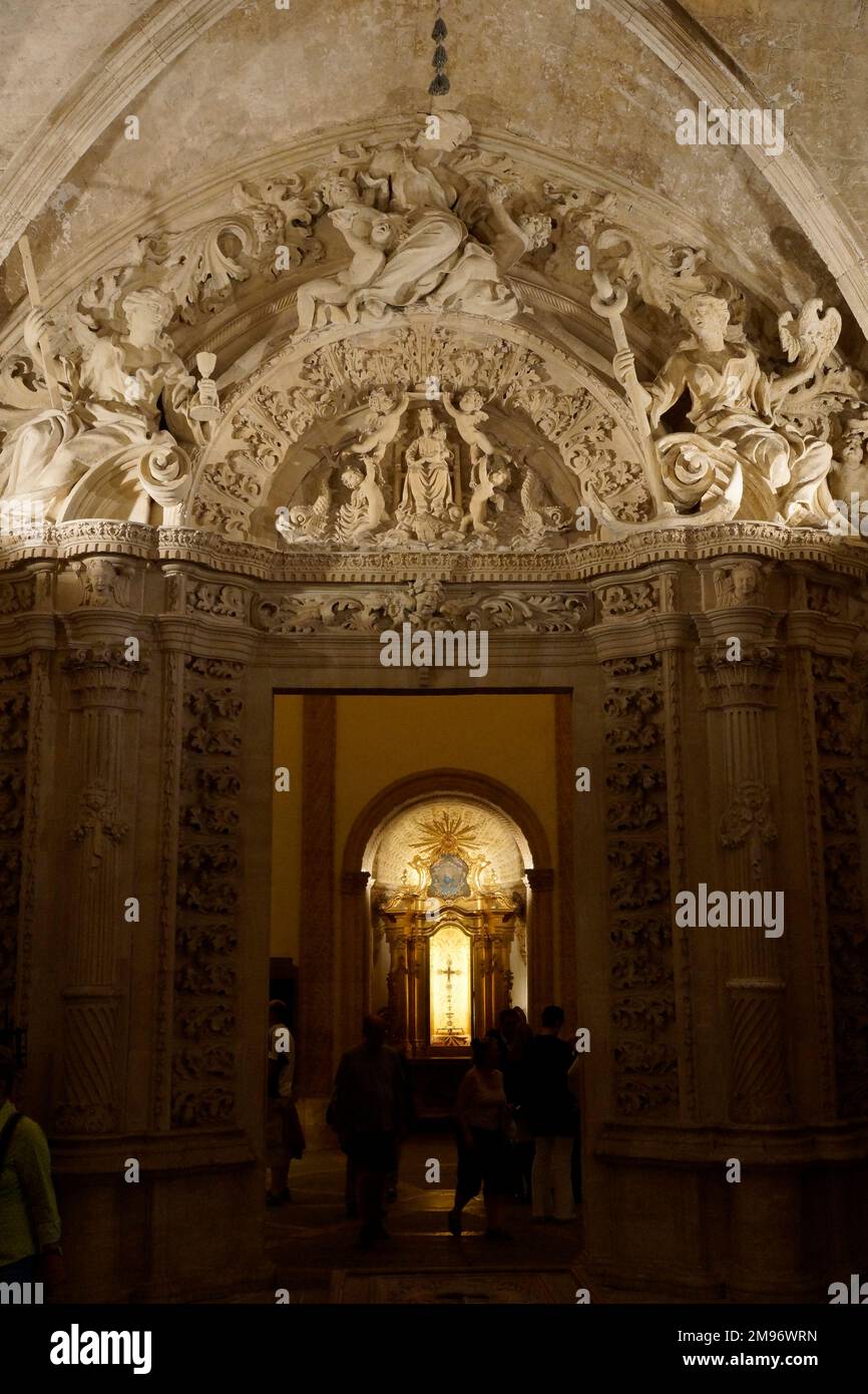 Palma, Mallorca, Spanien - die barocke Haupthalle in der Kathedrale Sa Seu. Stockfoto