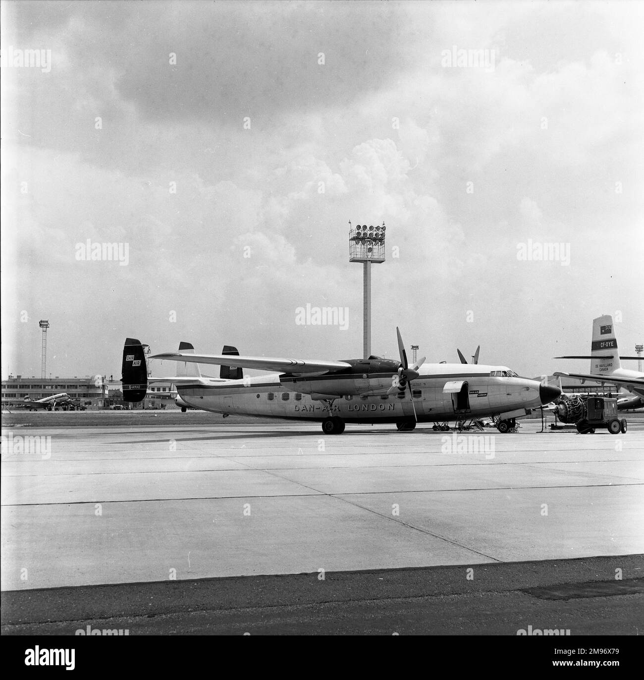 Airspeed Ambassador 2 G-AMAE wurde 1952 an BEA geliefert und nach Australien geflogen, wo es von 1957 bis 1958 für Butler Air Transport tätig war. Betrieben von Dan-Air für 10 Jahre von 1960 bis 1970. Stockfoto