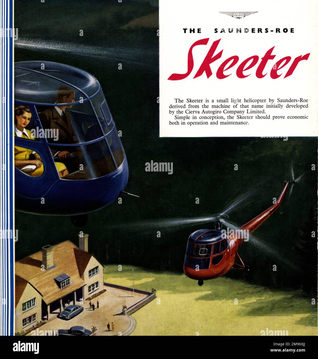Saunders-Roe Skeeter Broschüre. Stockfoto