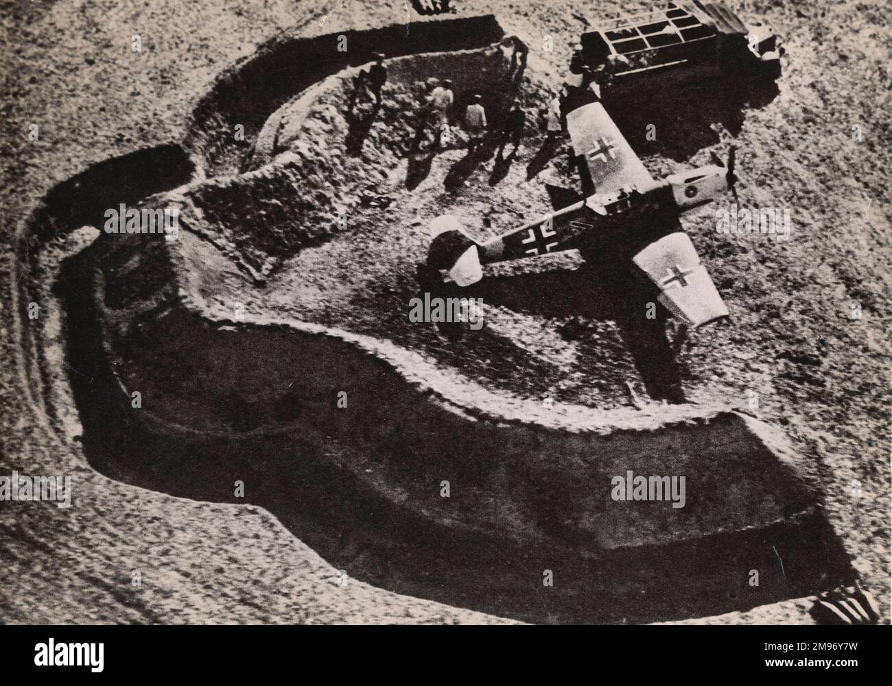 Messerschmitt Bf109 in einer Ausgrabung. Stockfoto