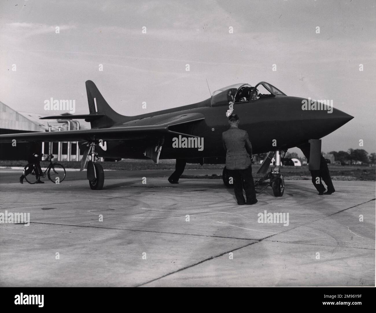 Hawker Hunter 3, WB188, der erste Hunter Prototyp wurde für einen erfolgreichen Versuch auf den Weltrekord im Jahr 1953 modifiziert. Stockfoto