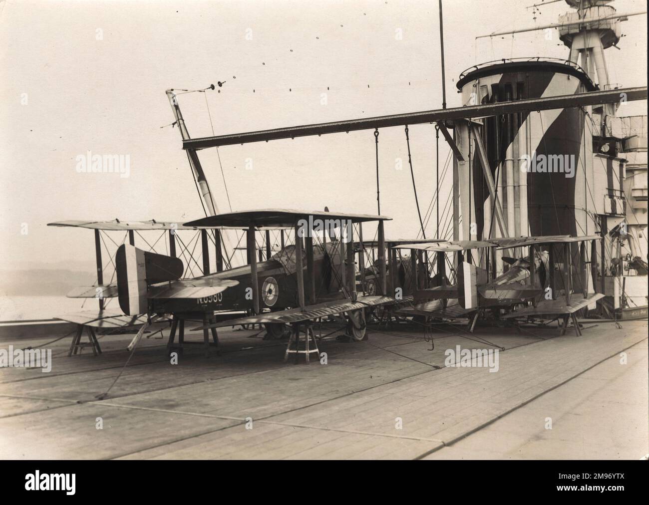 Sopwith Cuckoos an Bord von HMS Furious. Stockfoto