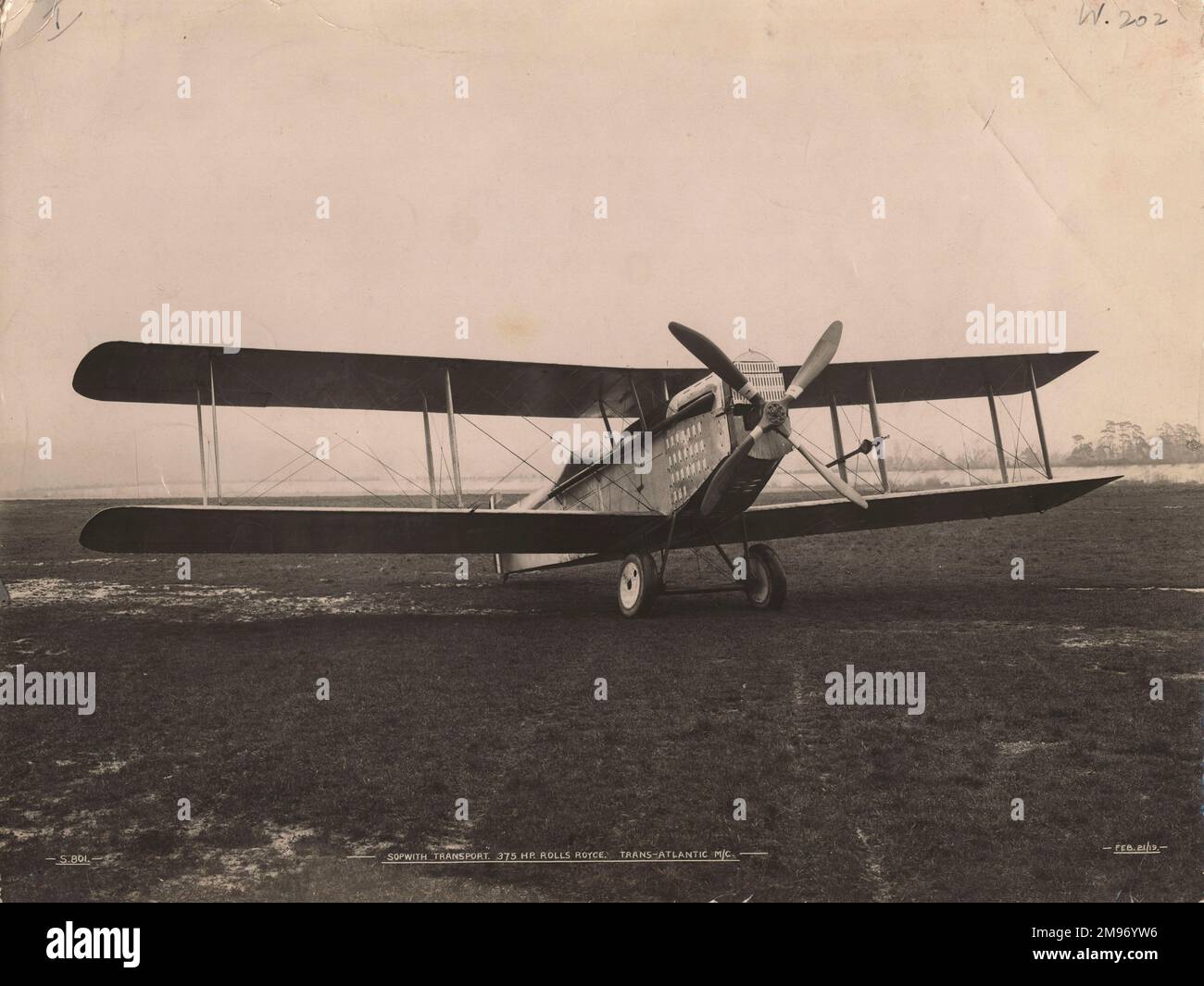 Der Sopwith-Atlantik ist bei seinem Versuch, den Atlantik im Mai 1919 zu fliegen, gescheitert. Stockfoto
