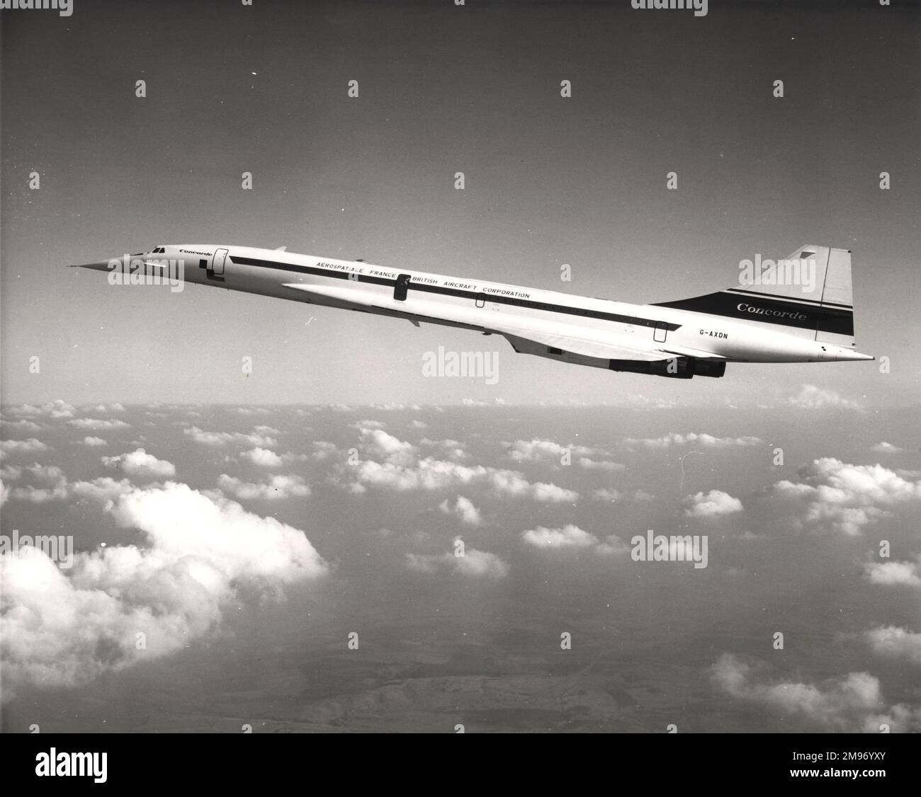 Pre-Production Concorde 01, G-AXDN, der dritte Concorde, der am Testflugprogramm teilnimmt. Stockfoto