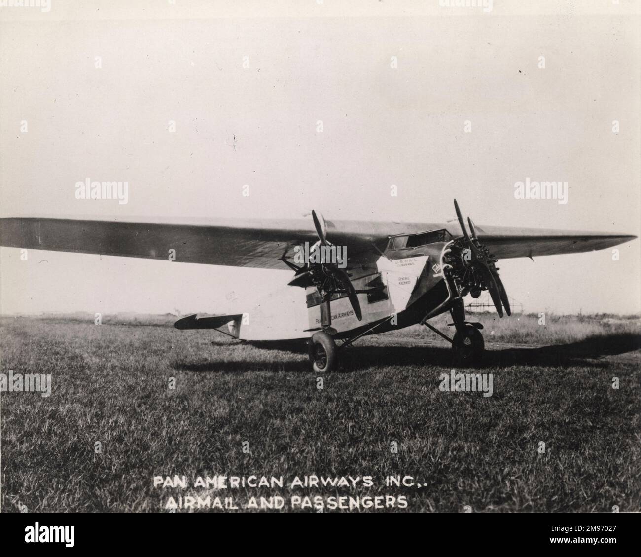 Ein Fokker FVIIb-3m mit speziellem Schwimmgerät. Dieses Flugzeug wurde für den ersten Service des Pan American Airways Systems zwischen Key West, Florida, und Havanna, Kuba, verwendet. Stockfoto