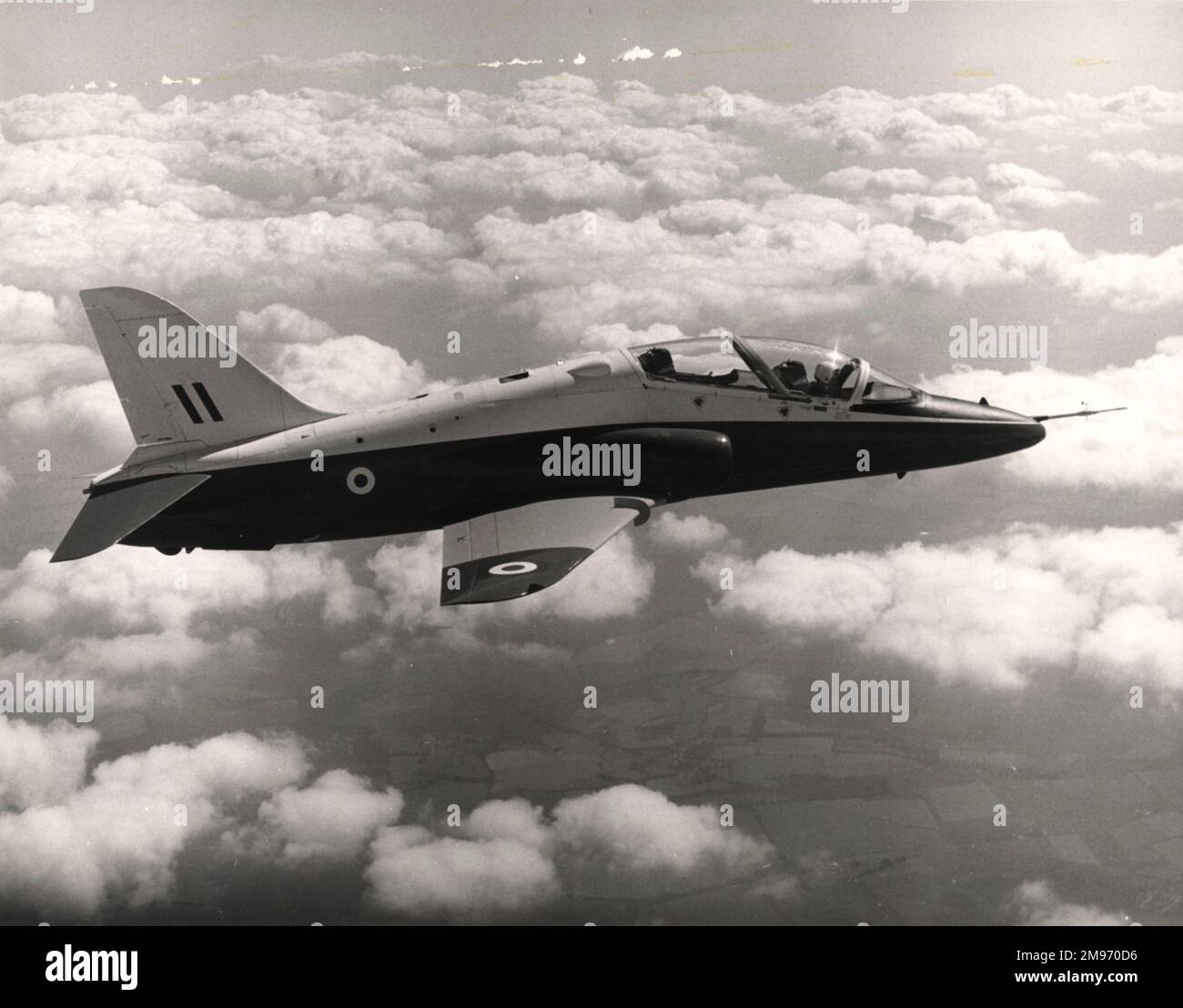 Der erste Hawk, XX154, ist am 21. August 1974 zum ersten Mal in der Luft, mit dem Chefpiloten Duncan Simpson an der Kontrolle. Der Flug vom Flugtestzentrum Dunsfold dauerte 53 Minuten. Stockfoto