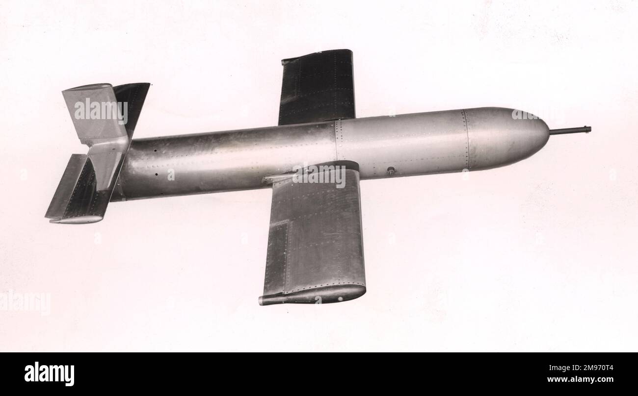Fairey Stooge, die erste britische, pilotenlose, funkgesteuerte Rakete. 1947. Stockfoto