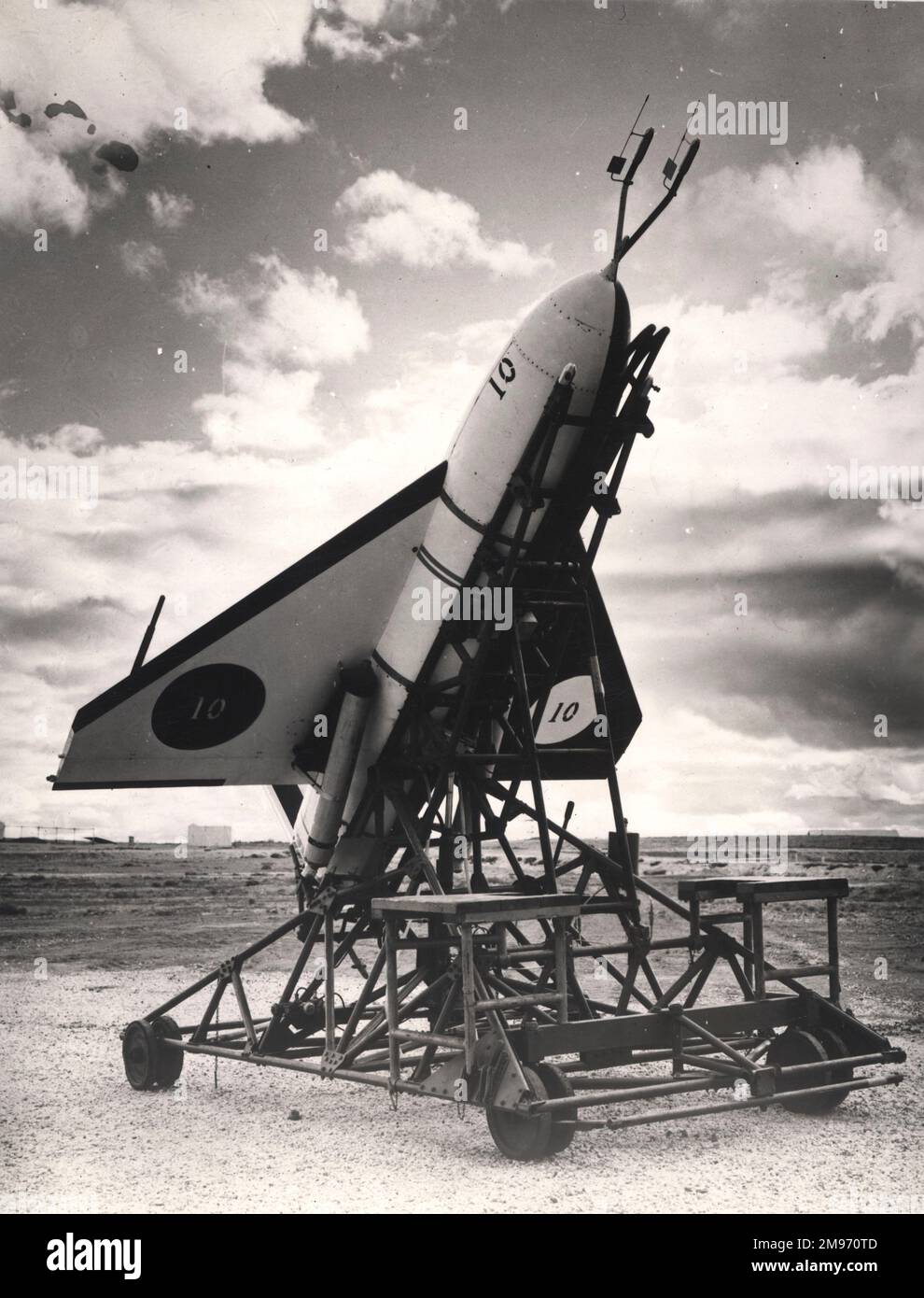 Fairey VTO Delta-Flügel-Forschungsrakete wird in Woomera getestet. Stockfoto
