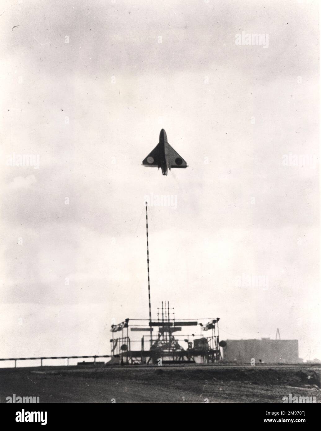 Fairey VTO Delta-Flügel Forschungsrakete wird kurz nach dem Start in Woomera getestet. Stockfoto