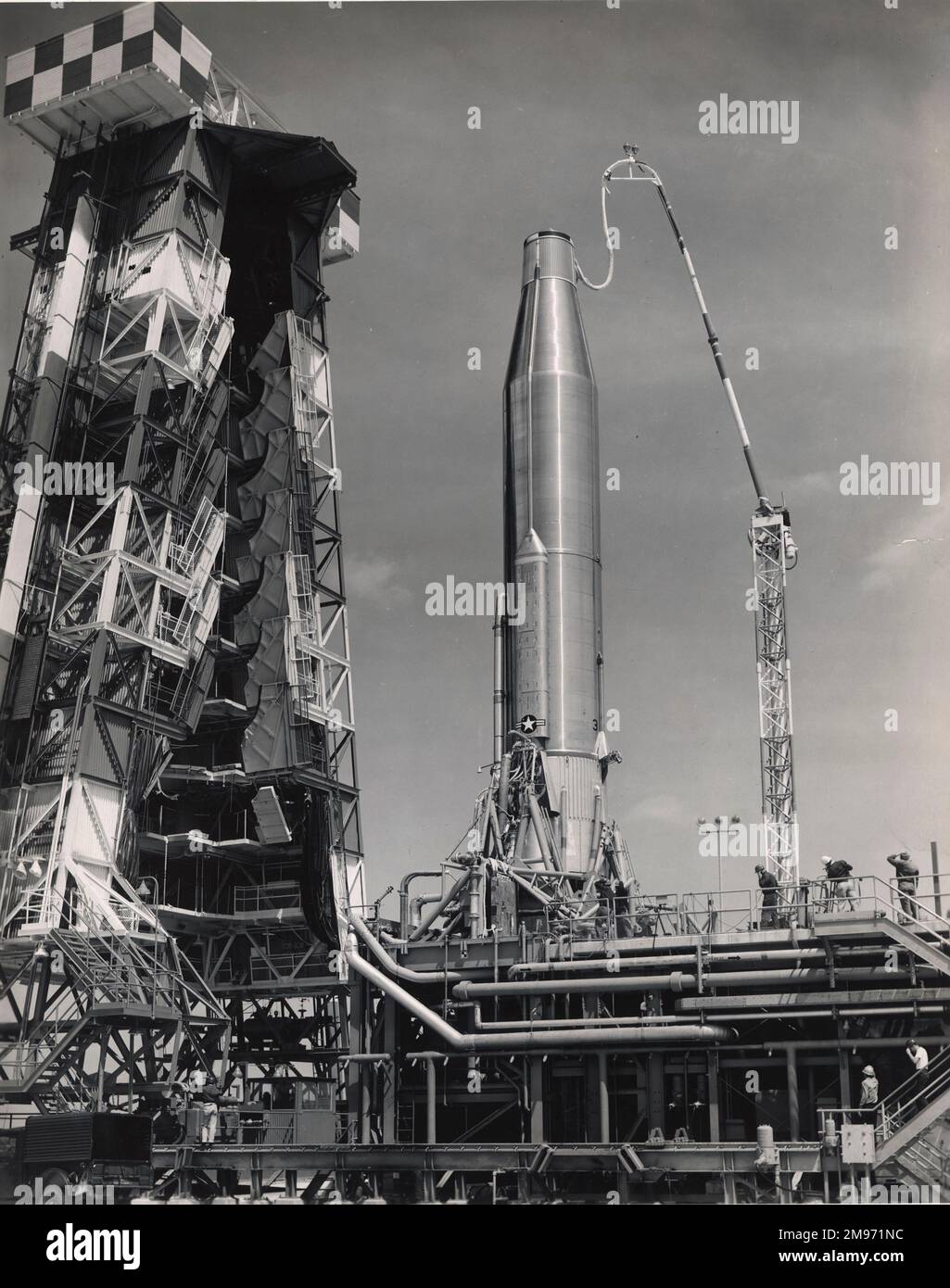Ein Konvair Atlas 3D ICBM im Air Force Raketenprüfzentrum, Patrick AFB, Florida. April 1959. Stockfoto