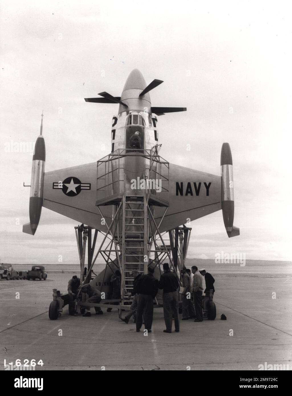 Lockheed XFV-1 VTOL-Kämpfer. Stockfoto