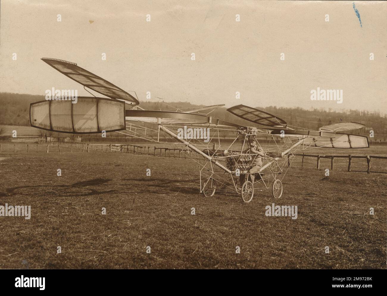 Paul Cornus Hubschrauber von 1907. Stockfoto