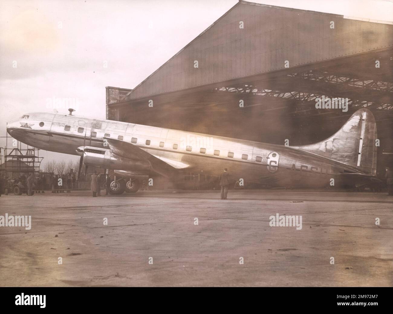 Der erste Prototyp von Avro Tudor 2, G-ASSU, in Woodford im Jahr 1946. Stockfoto