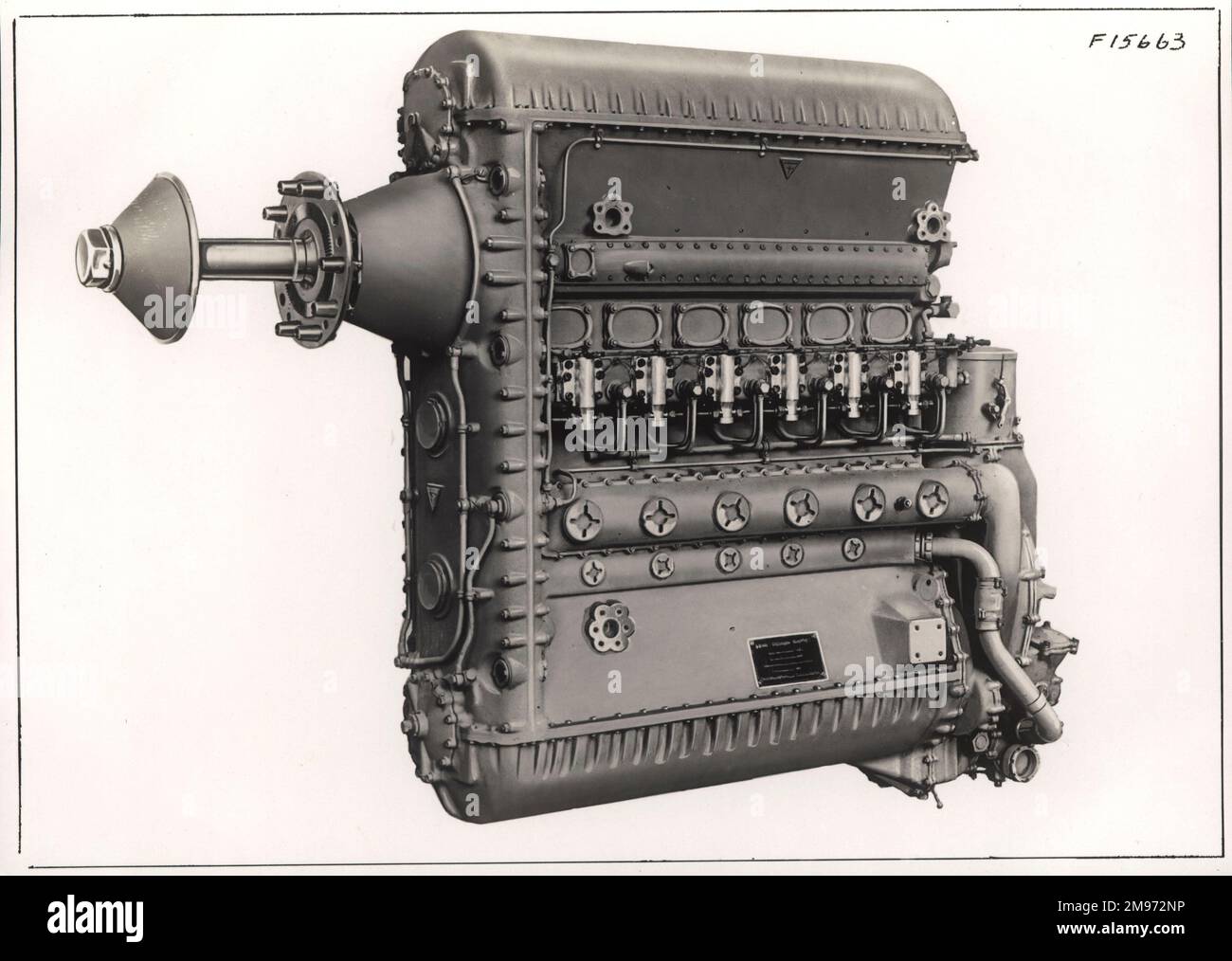 Junkers JUMO 204 CI Zweitakt-Sechszylinder-Zweitakt-Dieselmotor mit gegenläufigem Kolben von 600-750hp. Stockfoto