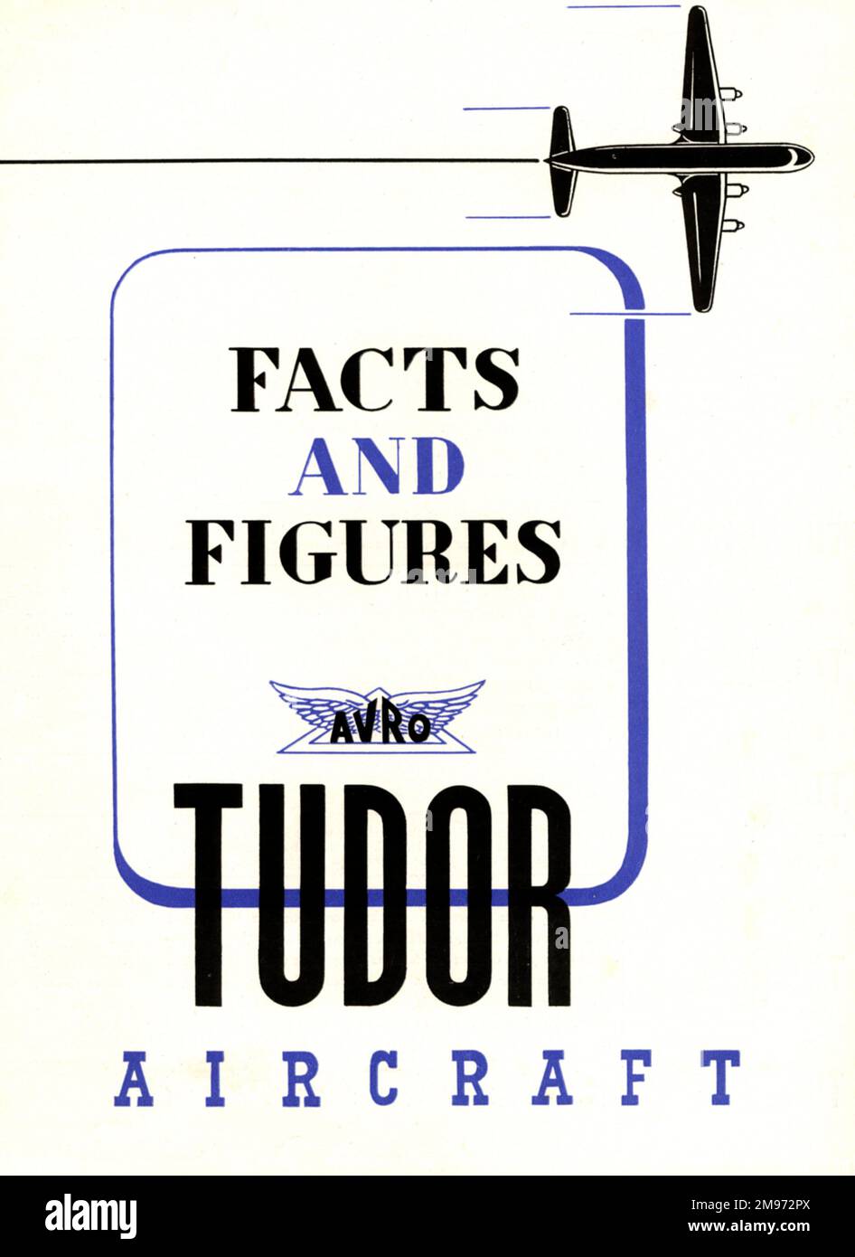 Avro Tudor – Fakten und Zahlen – Broschüre. Stockfoto