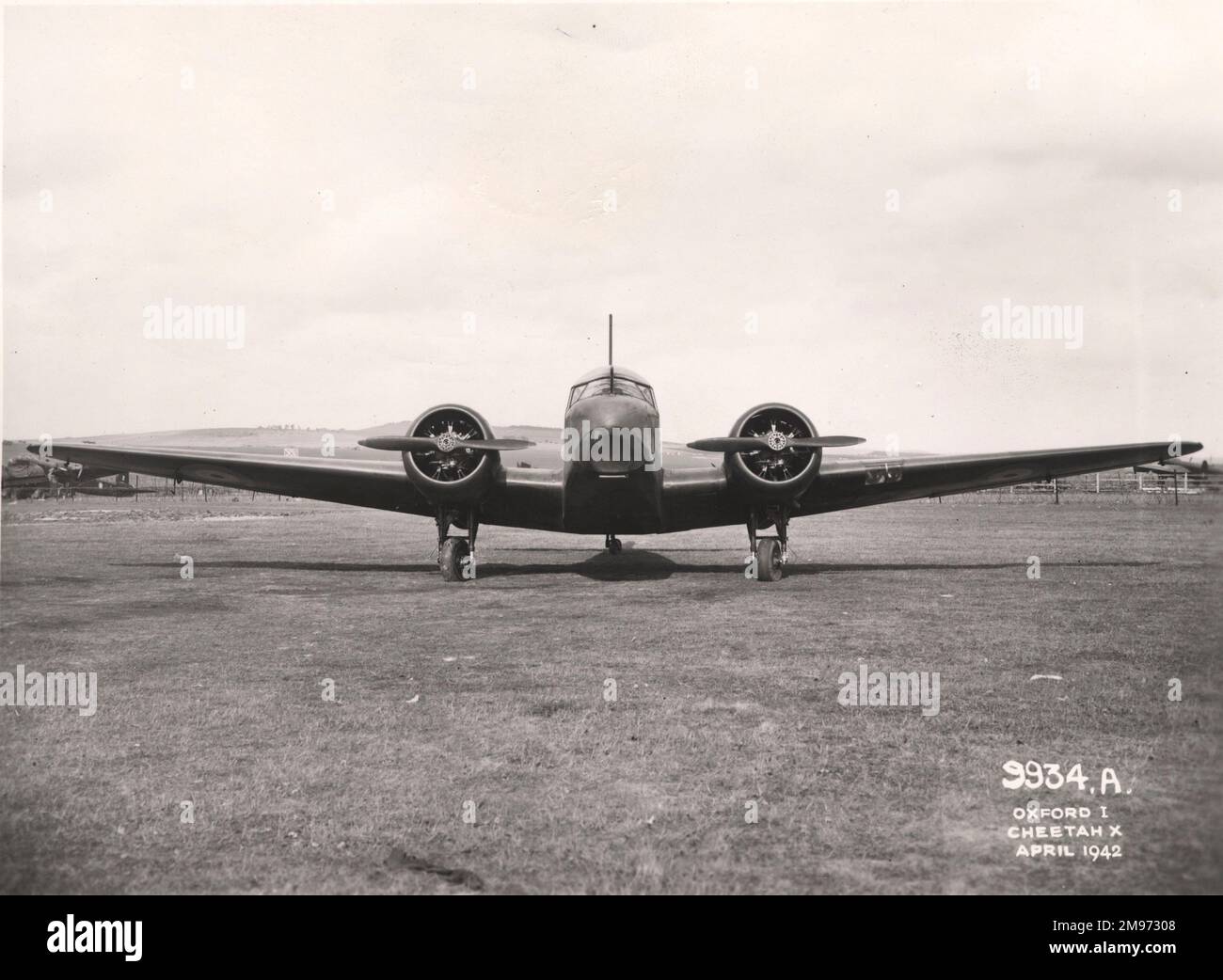 Airspeed AS10 Oxford I, L4539, wurde experimentell mit dem Laufwerk McLaren „Drift Correcting“ ausgestattet. Stockfoto