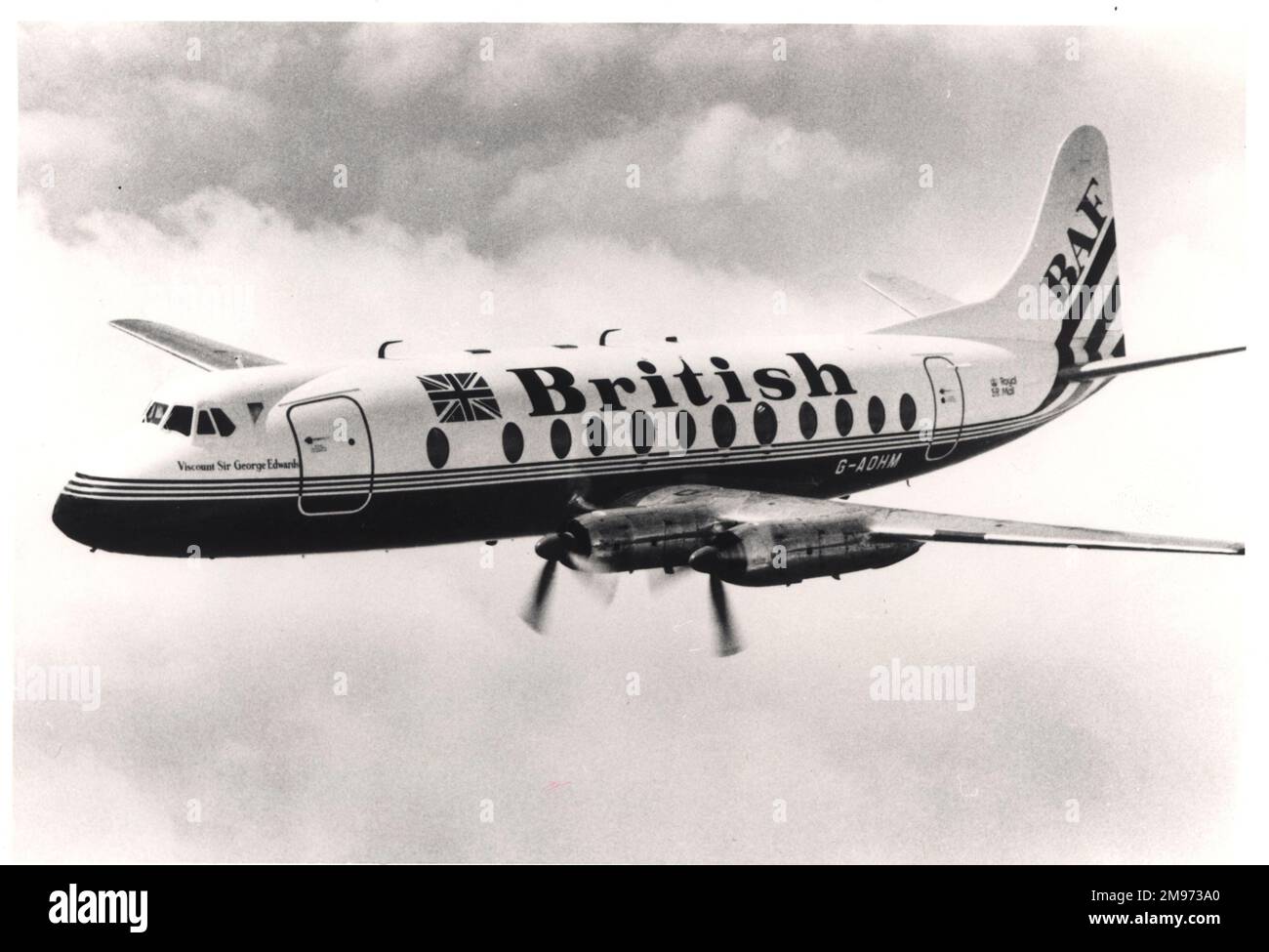 Vickers Viscount 802, G-AOHM, betrieben von BAF. Stockfoto