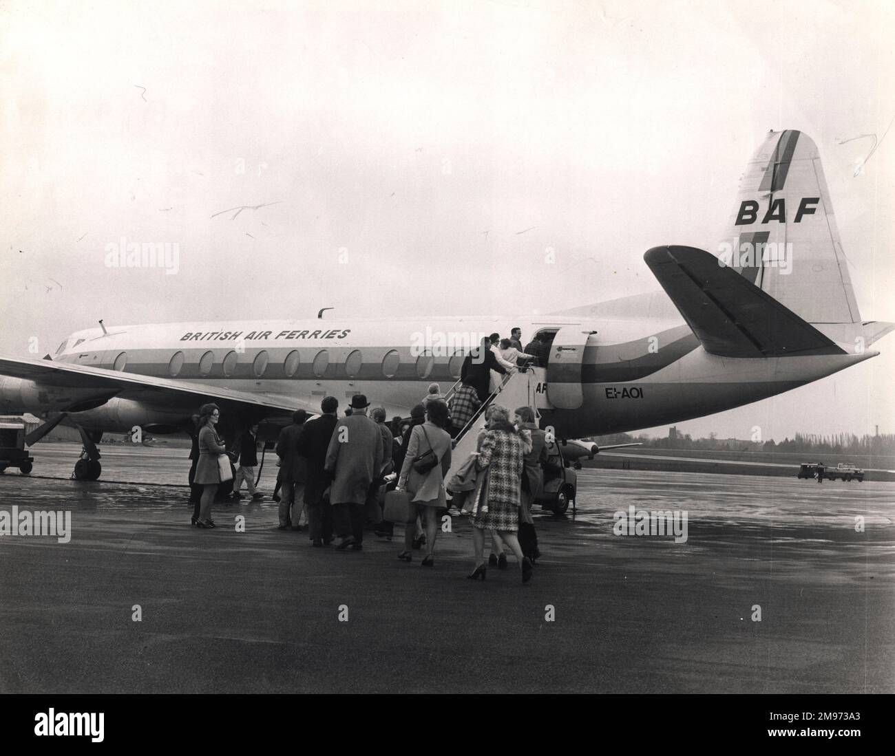 Vickers Viscount 803, Ei-AOI, wird von British Air Ferries betrieben, wurde aber von Aer Lingus geleast. Stockfoto