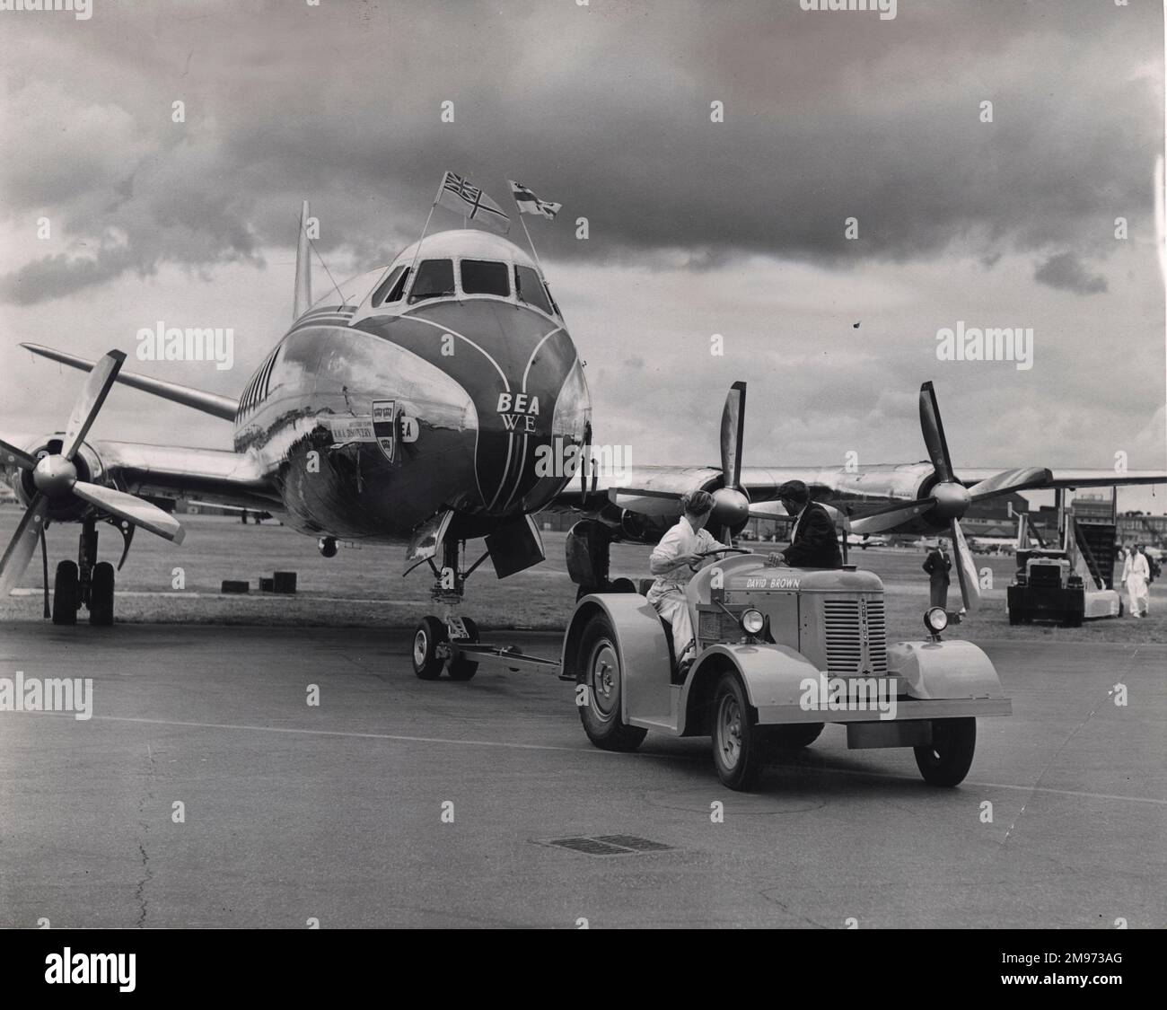 Die erste Produktion von Vickers Viscount 701, G-ALWE, Discovery, von BEA. Stockfoto