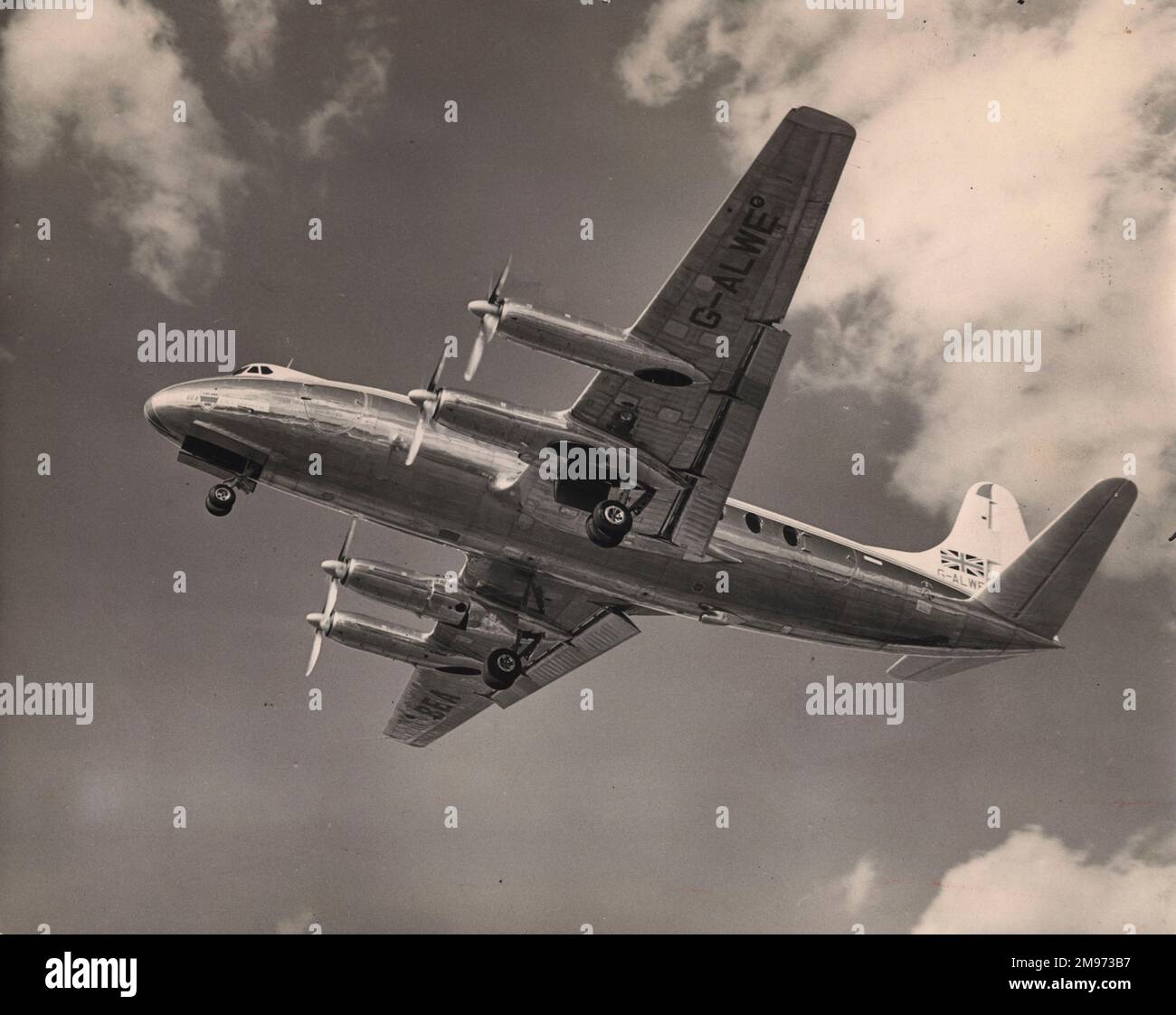 Die erste Produktion von Vickers Viscount 701, G-ALWE, Discovery, von BEA. Stockfoto