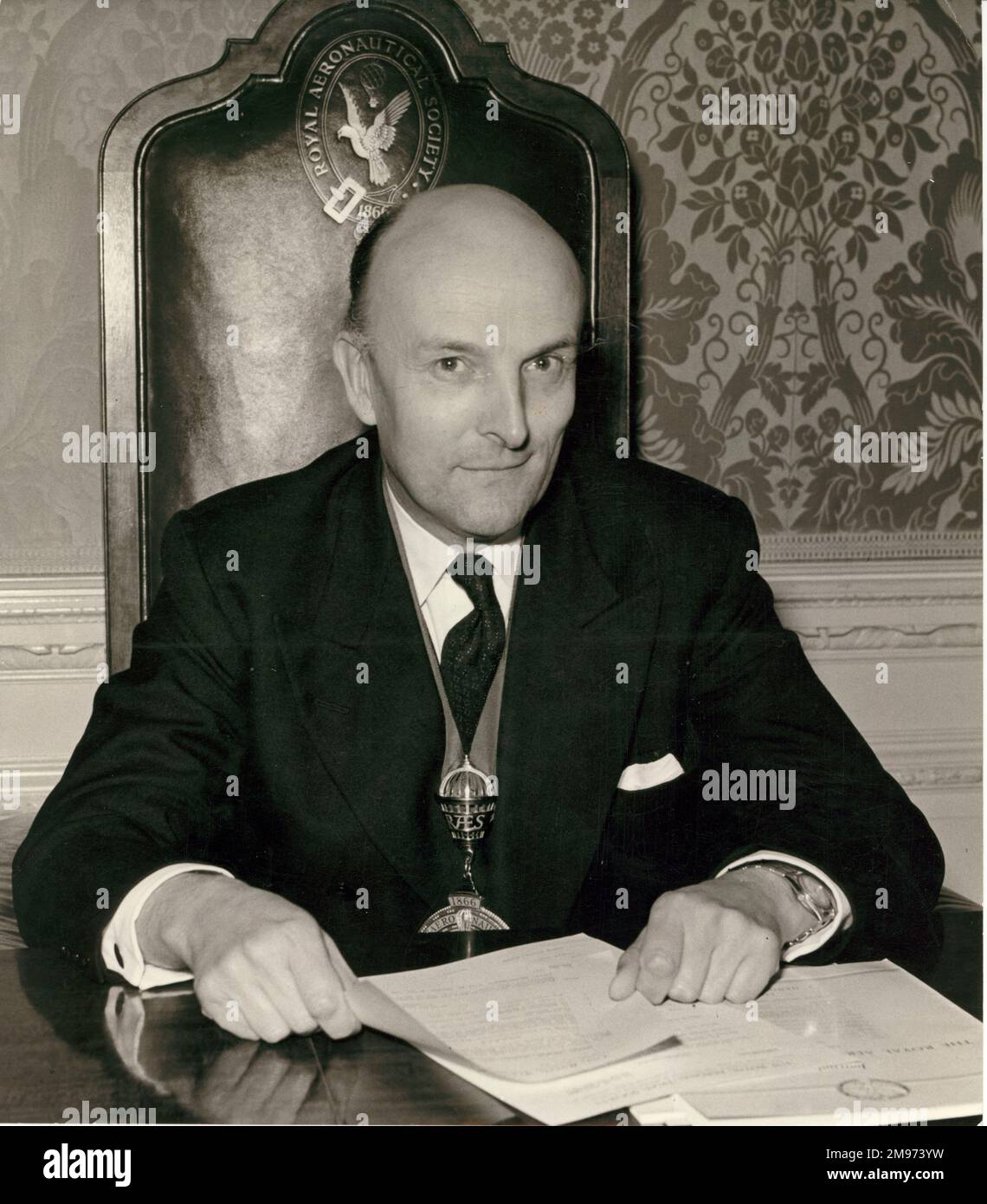 Sir George Edwards als Präsident der Royal Aeronautical 1957-1958. Stockfoto