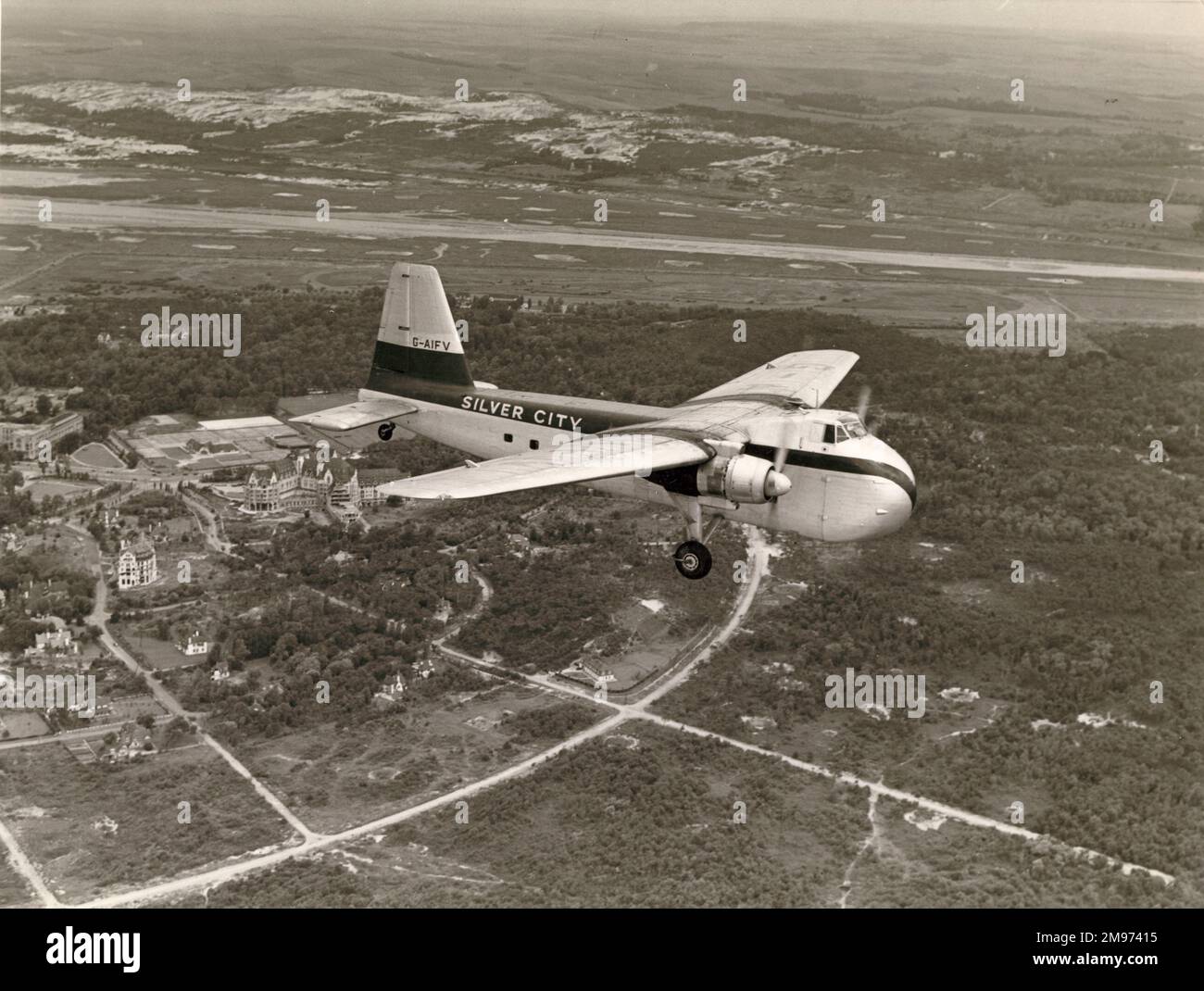 Bristol Freighter 21, G-AIFV, von Silver City Airways. Stockfoto
