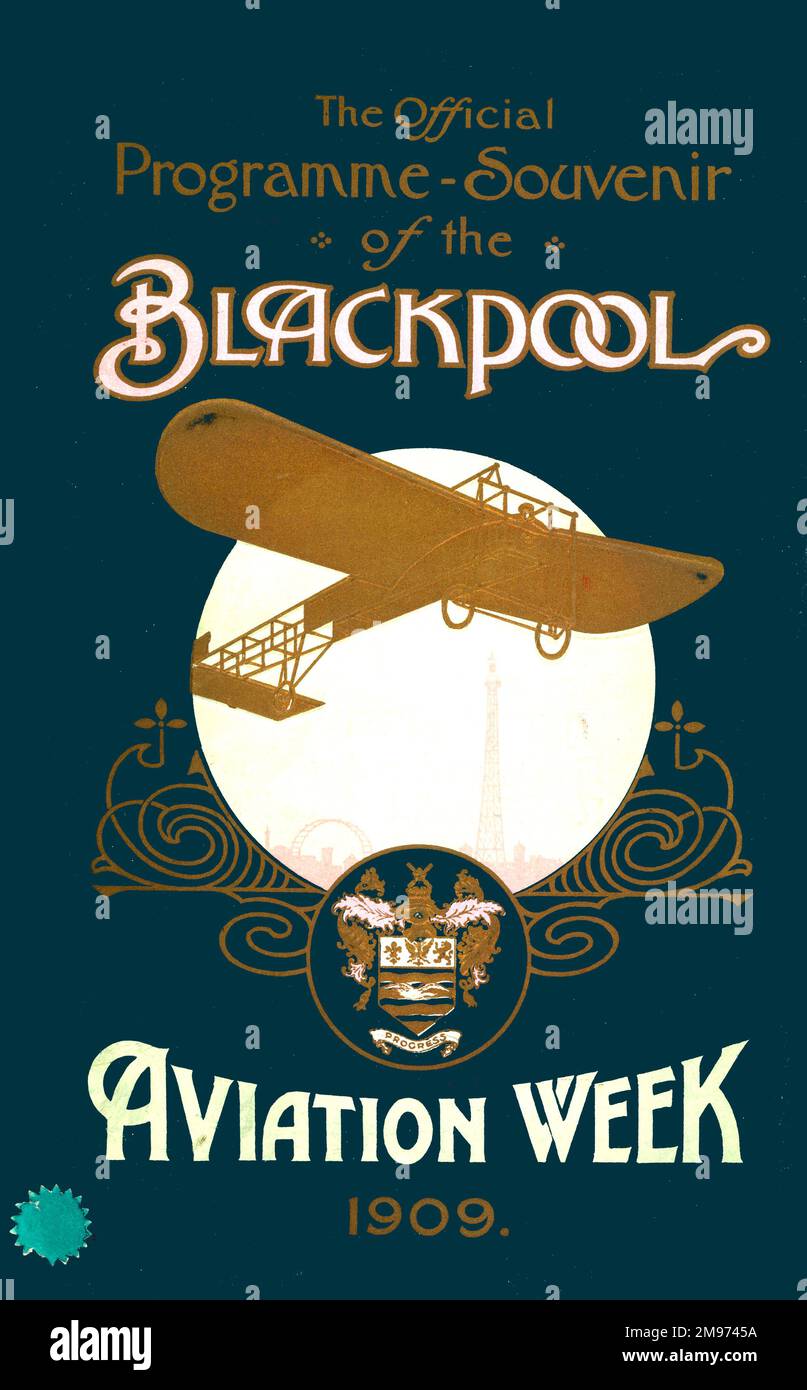 Offizielles Programm-Souvenir für die Blackpool Aviation Week. 18-23. Oktober 1909. Stockfoto