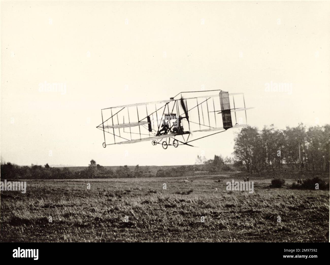 Cody Biplane Nr. 2, der Michelin Cup Biplane, in der Luft. Stockfoto