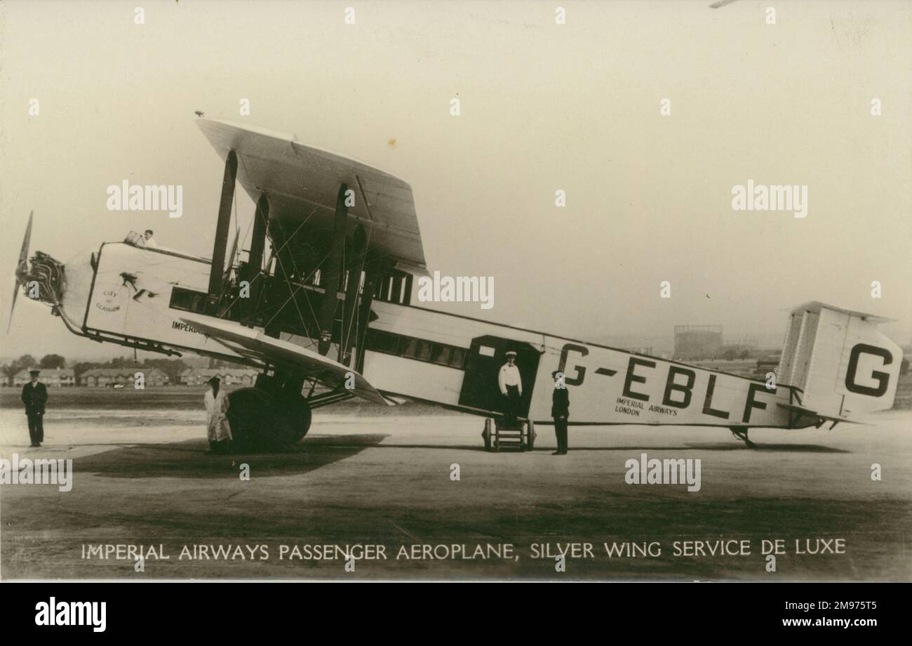 Armstrong Whitworth Argosy I, G-EBLF, Stadt Glasgow, von Imperial Airways. Stockfoto