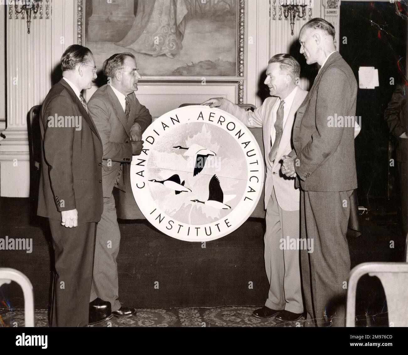 Von links: R. Dexter, Dr. A. Ballantyne, John J. Green und B.S. Shenstone. Stockfoto