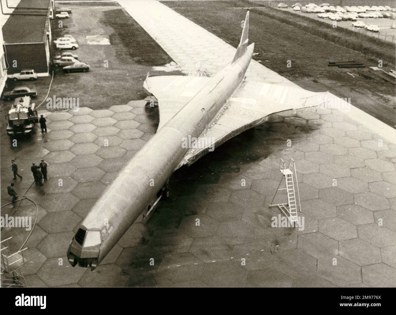 Die fünfte Concorde während der Handwerkerei in Toulouse. Stockfoto