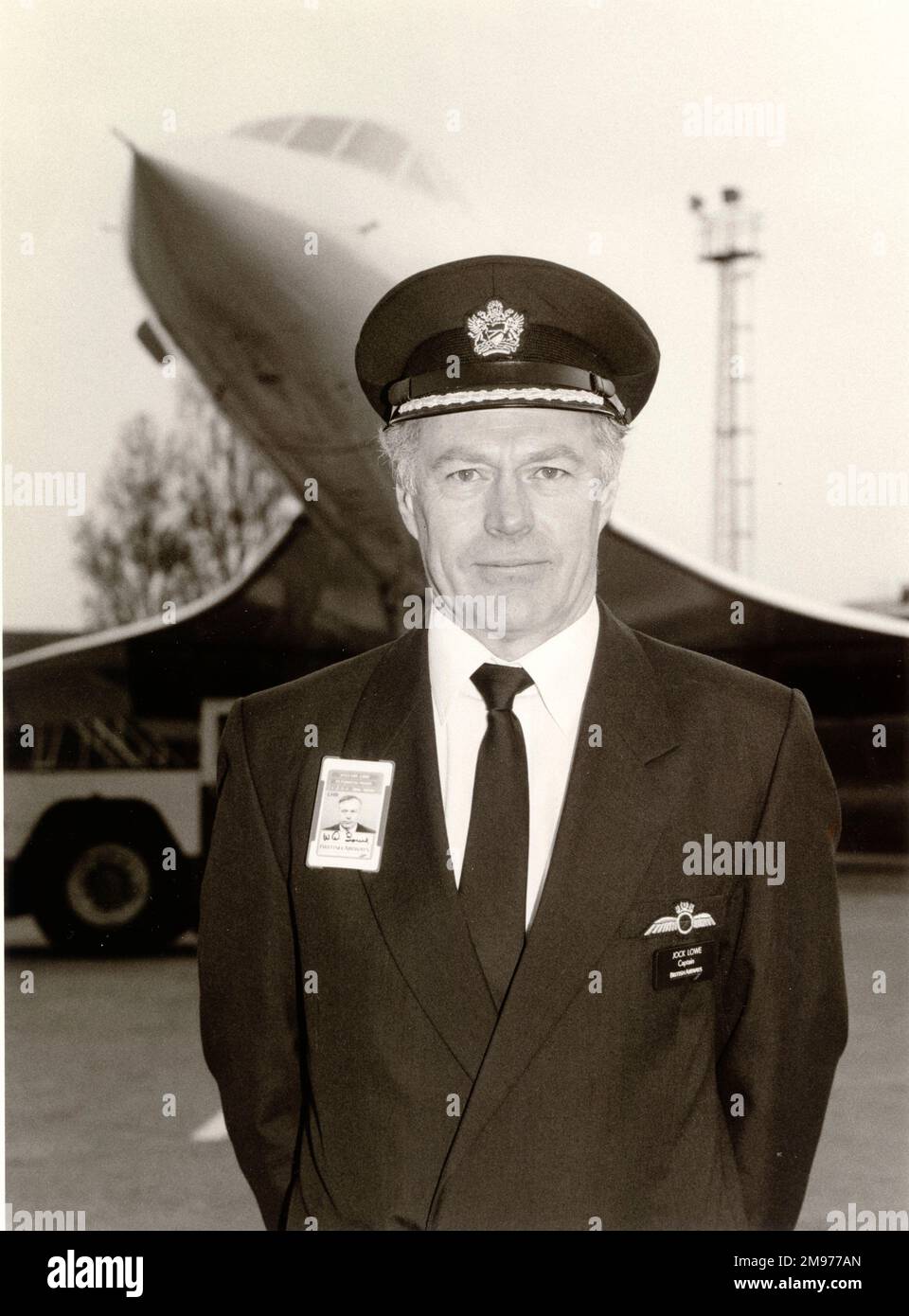 Captain Jock Lowe, damals Direktor des Flugbetriebs, British Airways. Stockfoto