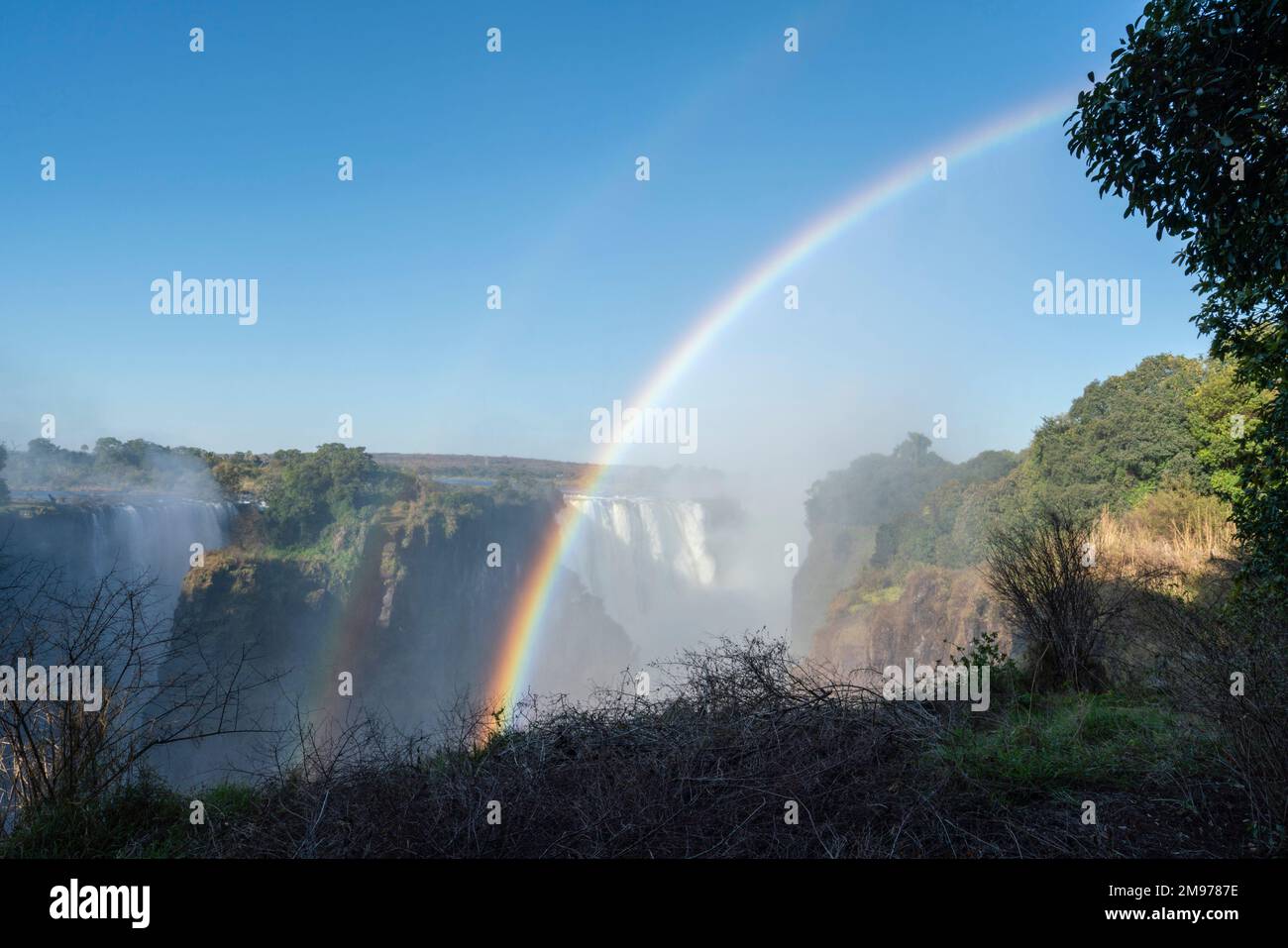 Victoria Falls, Victoria Falls National Park, Sambia. Stockfoto