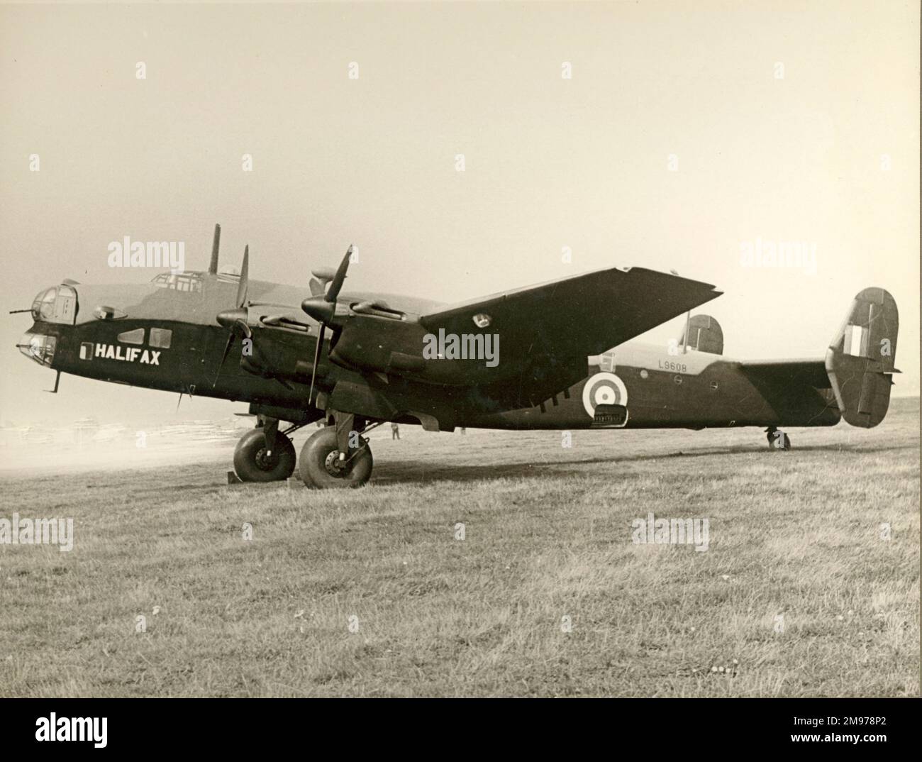 Die letzte Handley Page Halifax I, L9608, wurde am 12. September 1941 von der Viscountess Halifax benannt. Stockfoto