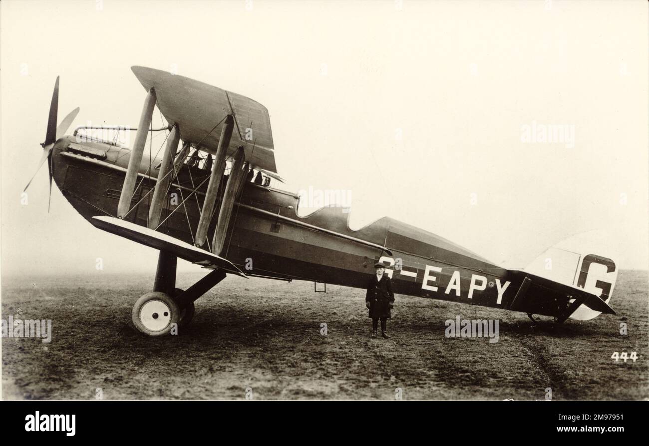 De Havilland DH14A Okapi, G-EAPY, in seiner ursprünglichen Form mit zweirädrigem Unterwagen. Stockfoto