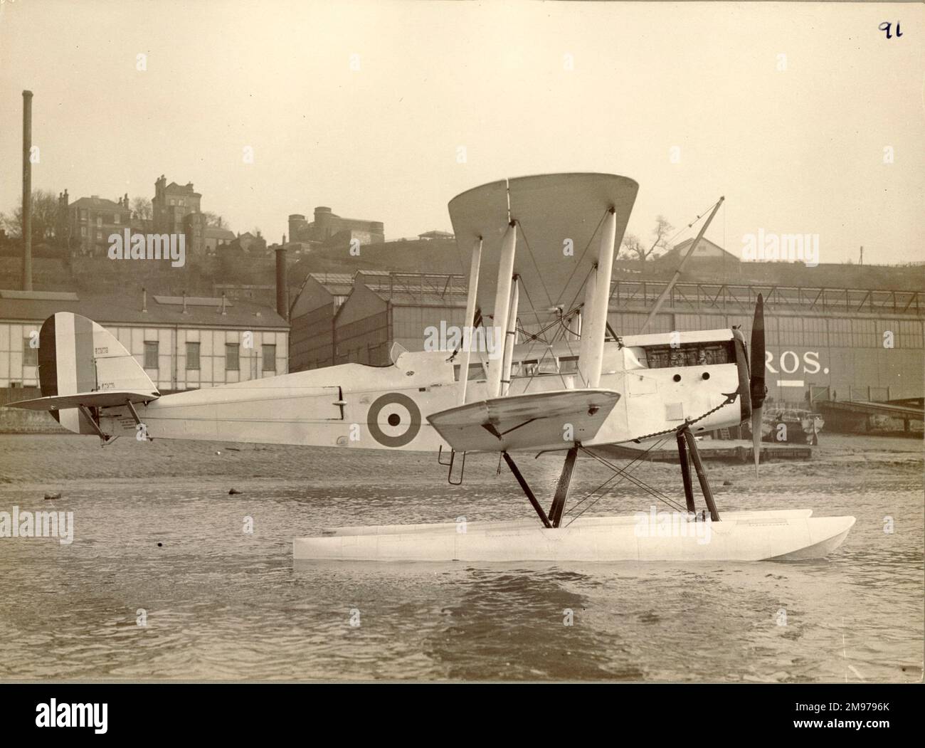 De Havilland DH50 mit Schwimmbad ausgestattet. Stockfoto